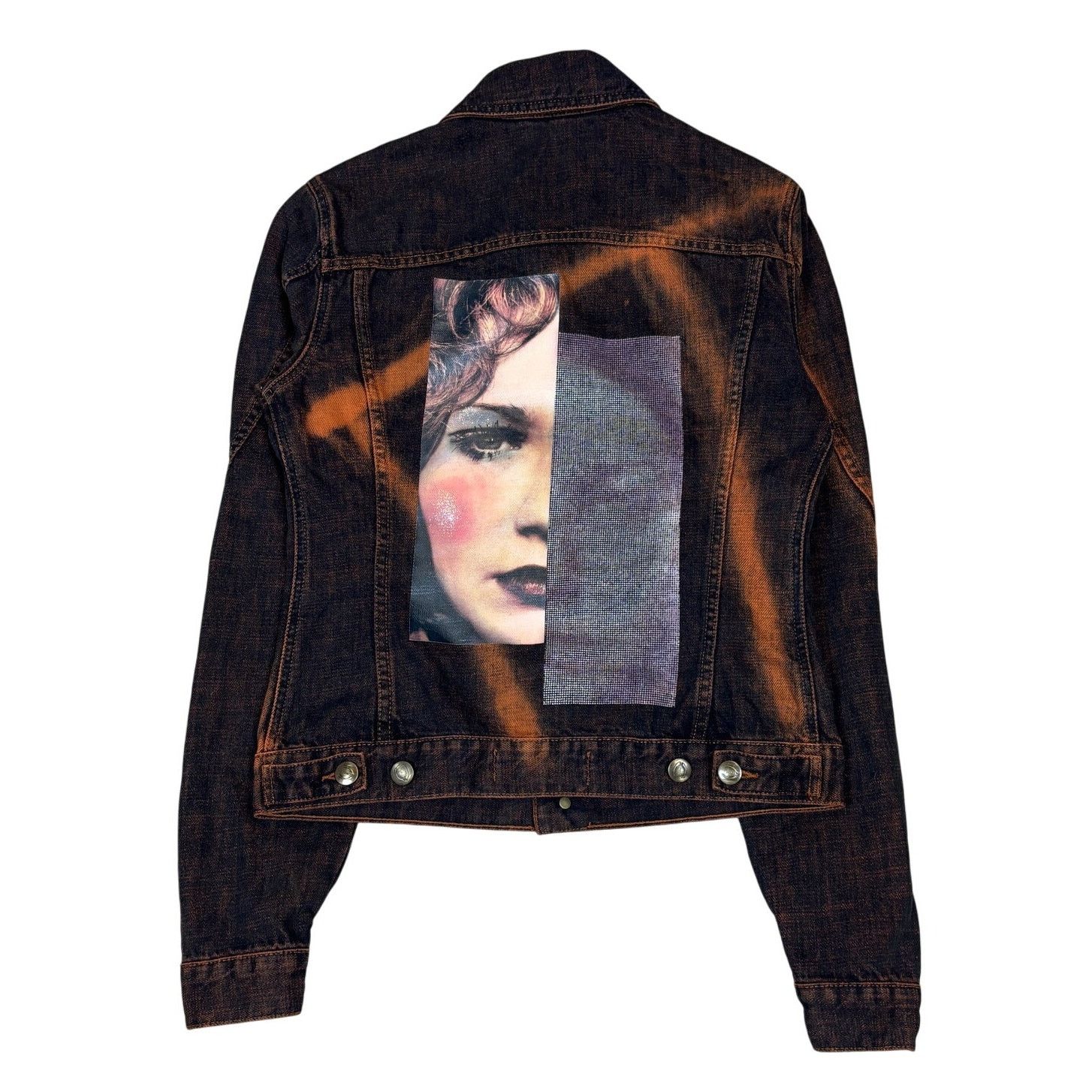 Just Cavalli Just Cavalli Printed Face Graffiti Denim Jacket Women's XS Size XS / US 0-2 / IT 36-38 - 1 Thumbnail