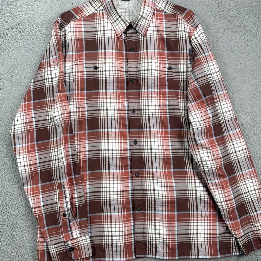Eddie Bauer VINTAGE Eddie Bauer Button Up Shirt Mens Large Tall Brown Plaid Convertible Lightweight Size US L / EU 52-54 / 3 - 2 Thumbnail