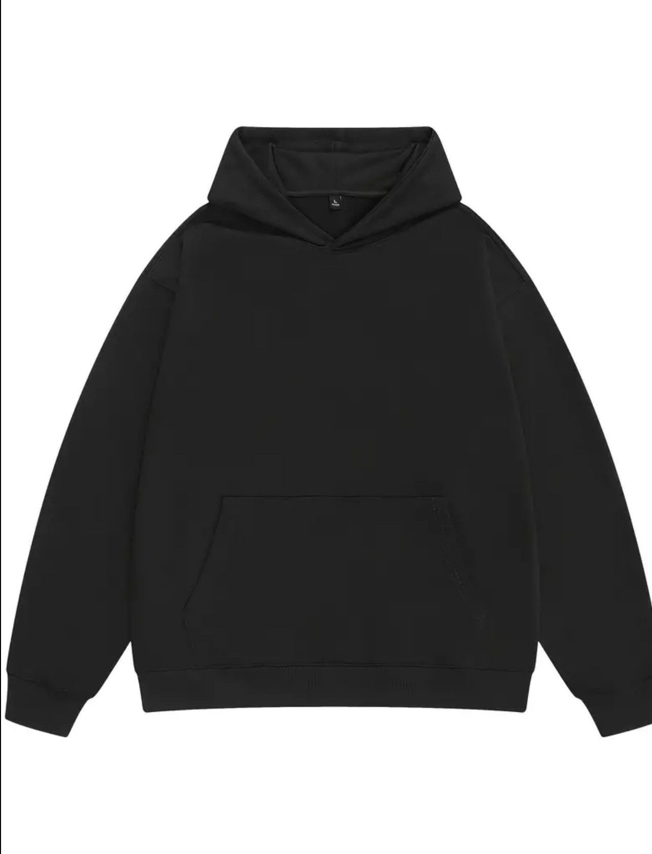 Vintage solid black hoodie Size US L / EU 52-54 / 3 - 1 Thumbnail