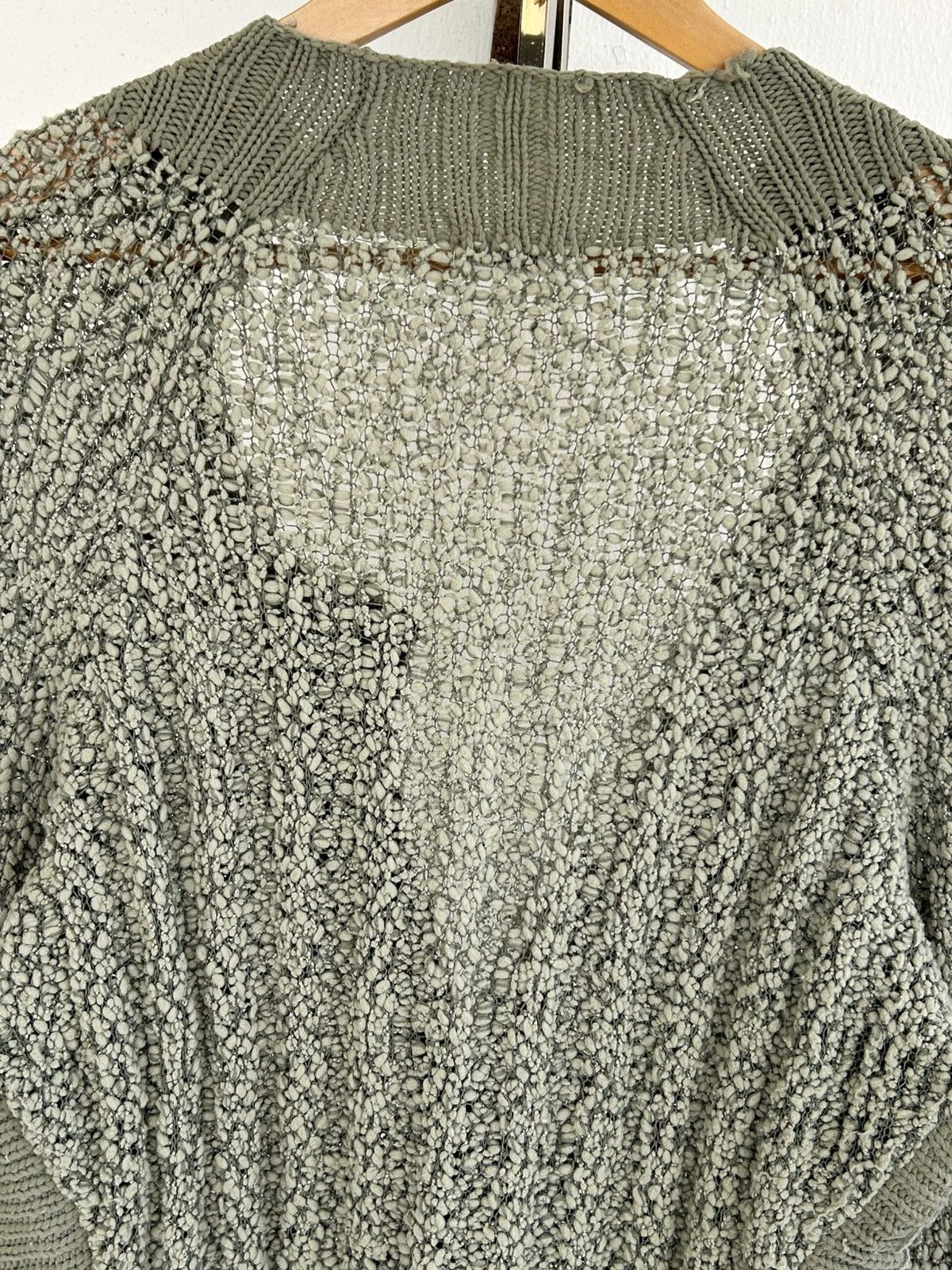 Hiroko Koshino Homme Hiroko Bis textured olive green knit cardigan Size M / US 6-8 / IT 42-44 - 7 Thumbnail