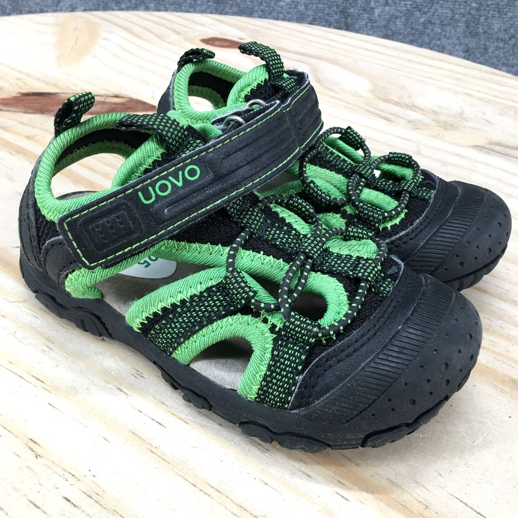 Vintage Uovo Sandals Child 25 Trekking Hiking Beach Strappy Comfort Black Fabric Mens Size US 8 / IT 38 - 6 Thumbnail