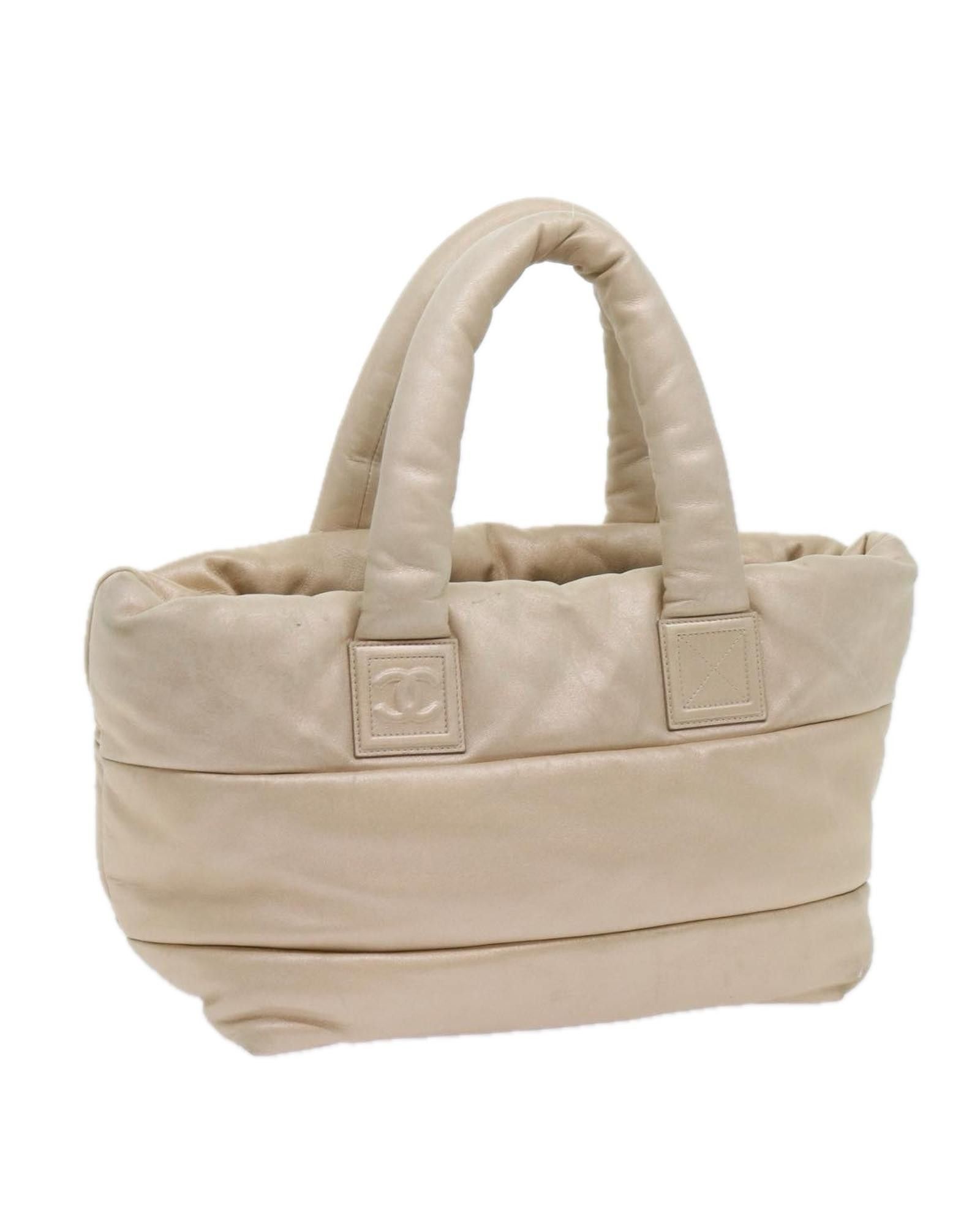 image of Chanel Golden Lamb Skin Hand Bag With Cc Logo in Gold Tone, Women's