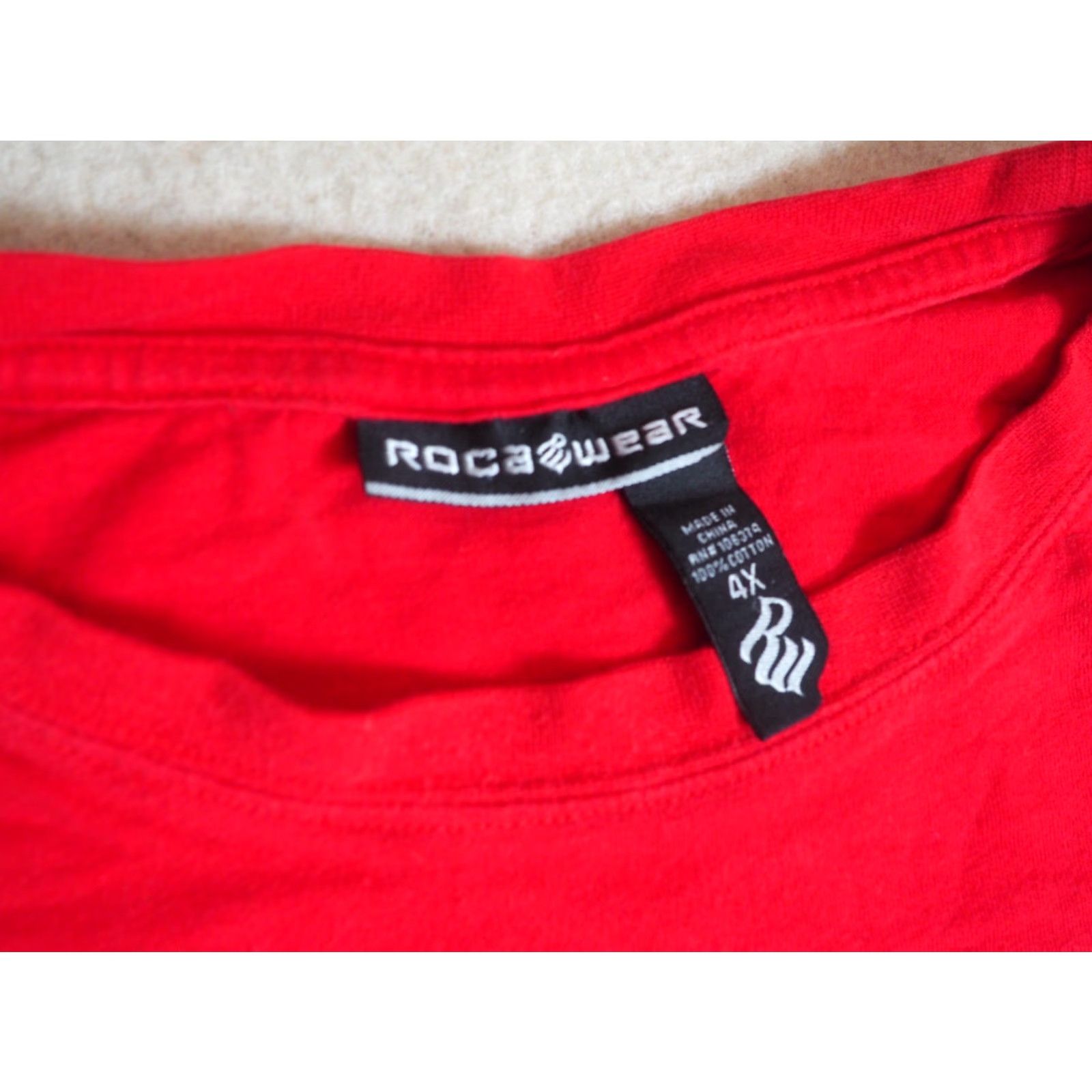 Rocawear VTG Rocawear Baggy Logo Denim Co Skate Red Tee T-Shirt Mens 3XL Shirt Graphic Print Hip Hop Crew Neck Short Sleeve Cotton Red Logo 90s 2000s Mens Size US XXL / EU 58 / 5 - 4 Thumbnail