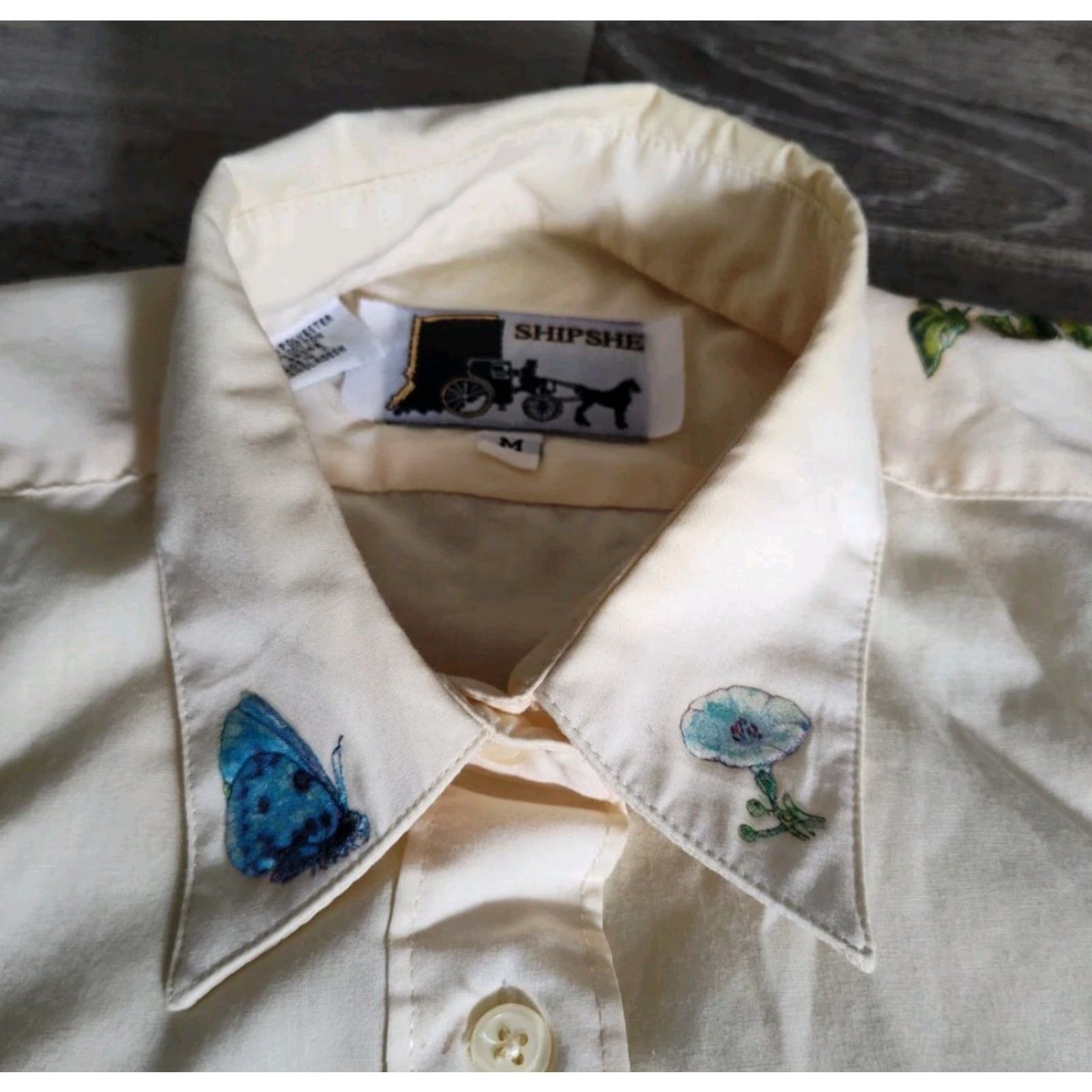 Etro Shipshe Women's Button Up L/S Shirt Rockabilly Diner Floral Size M Retro Vintage Classic Coat Yellow Size M / US 6-8 / IT 42-44 - 5 Thumbnail