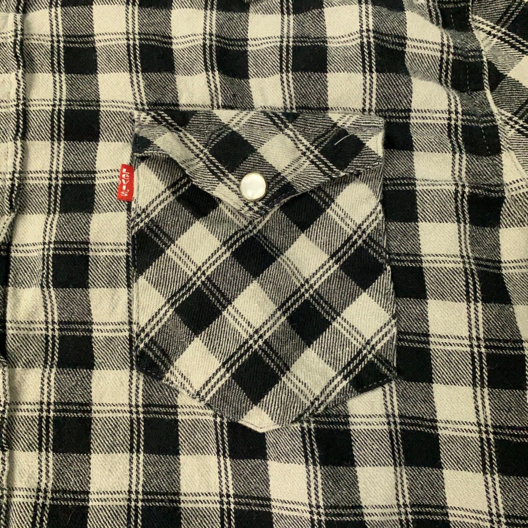 Levi's Levis Pearl Snap Shirt Mens M Black Plaid Western Long Sleeve Shirt Size US M / EU 48-50 / 2 - 2 Thumbnail