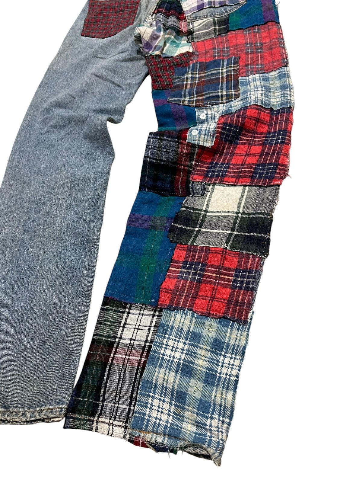 Levi's 90s Levis 505 patchwork flannel Regular denim pants Size US 34 / EU 50 - 3 Thumbnail