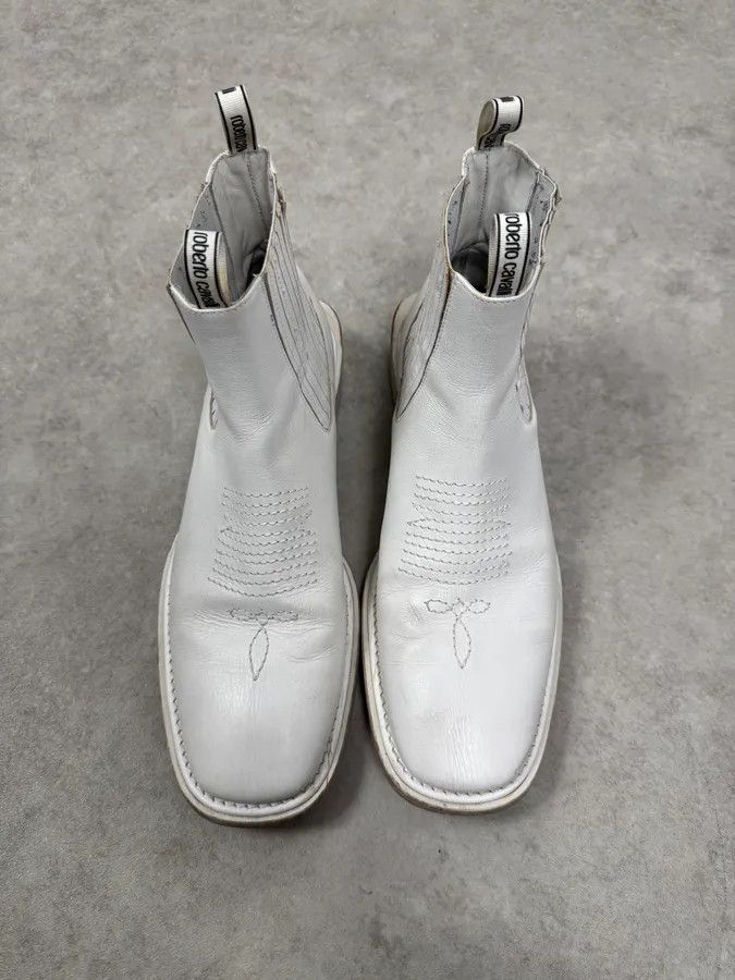 Roberto Cavalli 2010s Roberto Cavalli White Avant-Garde Leather Boots Size US 10 / EU 43 - 3 Thumbnail