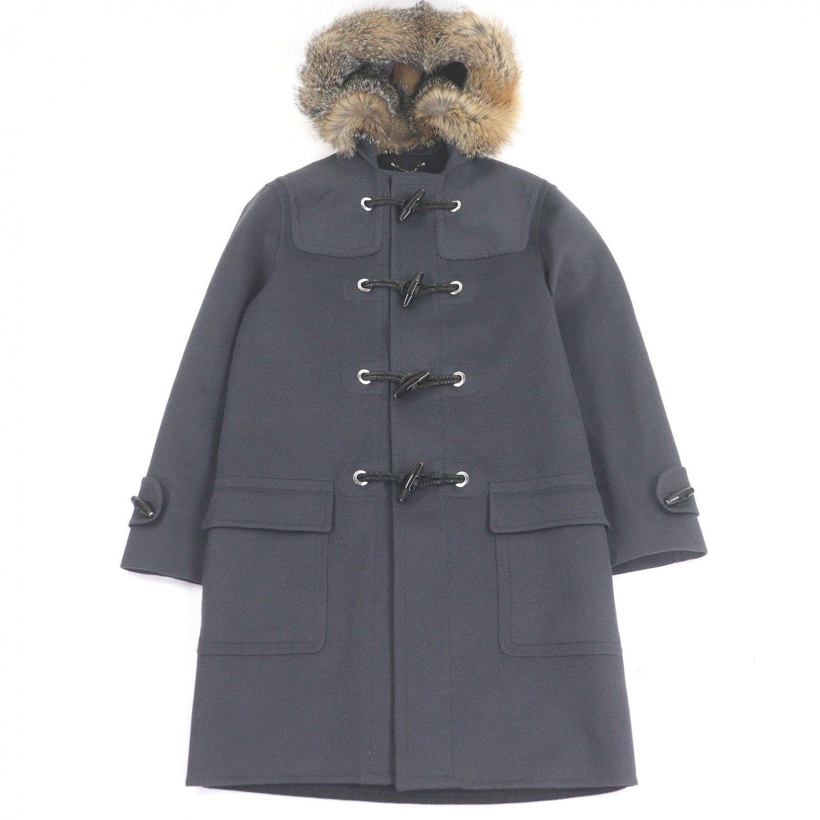 Louis Vuitton Louis Vuitton Louis Vuitton Duffel Wool Fox Fur Coat Textile Outerwear DUTY FREE for USA Size ONE SIZE - 1 Thumbnail