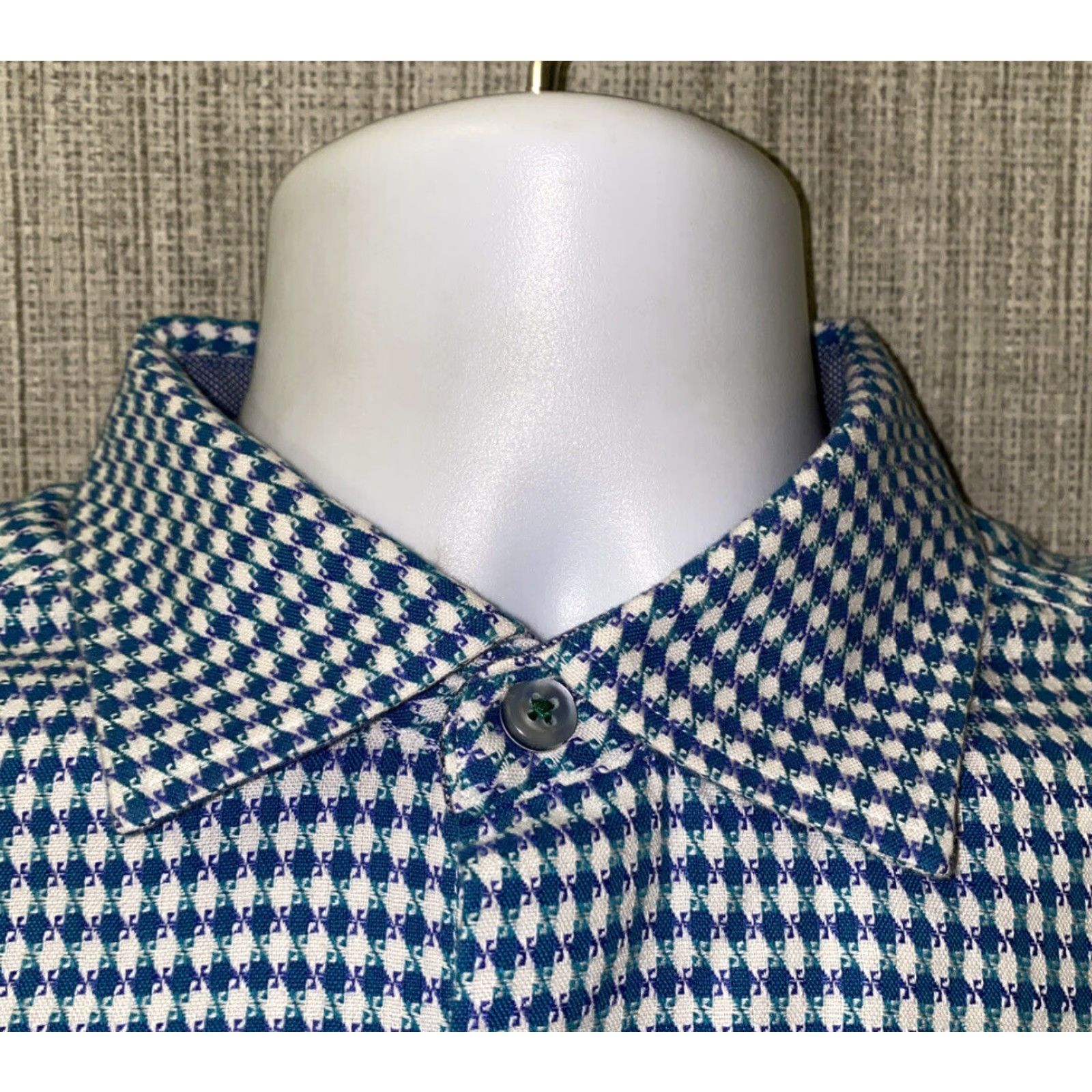 Tommy Bahama Tommy Bahama Shirt Mens Button-Up Long Sleeve Blue/White Size M Multicolor Cotton Casual Geometric Pattern Size US M / EU 48-50 / 2 - 4 Thumbnail
