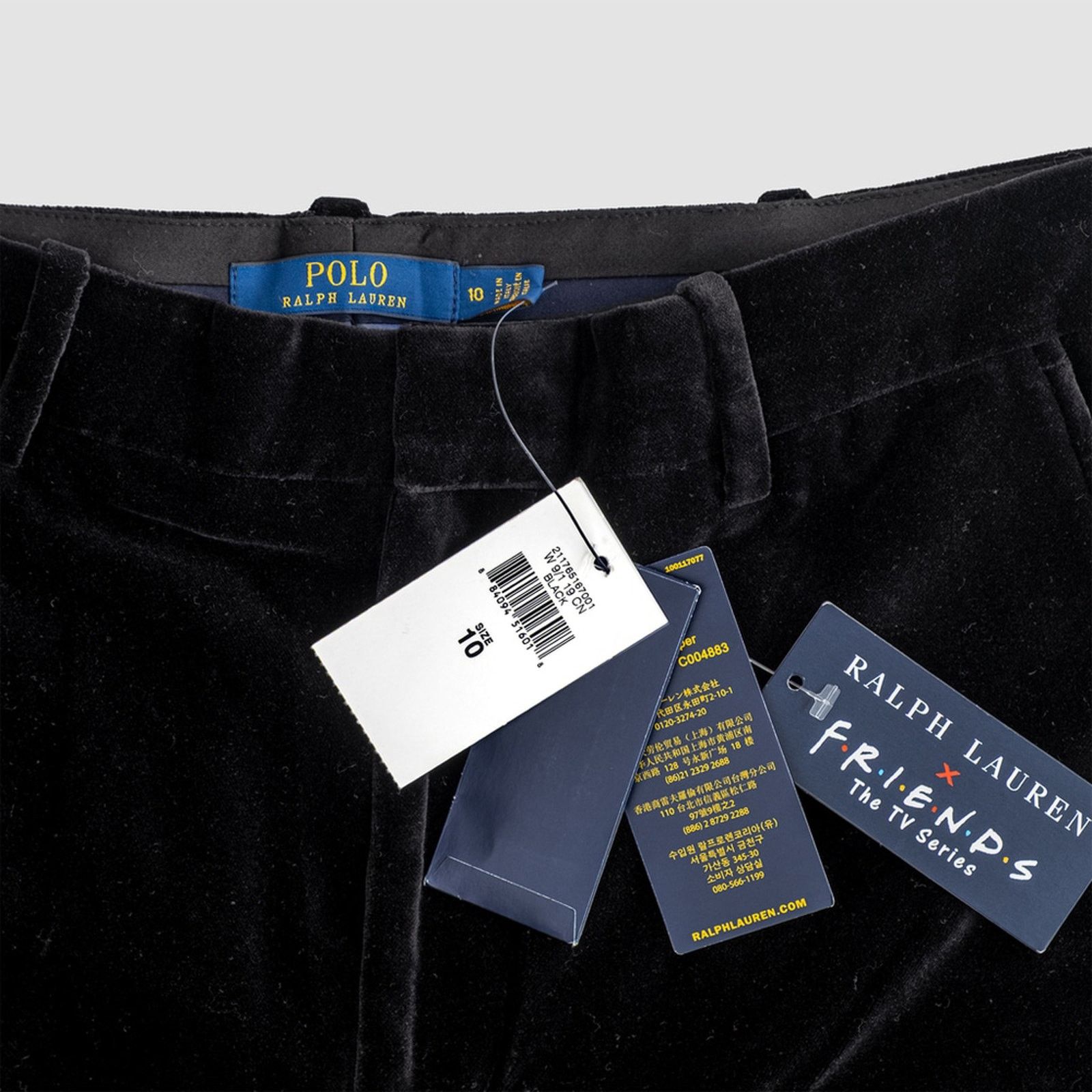 Polo Ralph Lauren POLO RALPH LAUREN X FRIENDS Velvet Straight Pant Black Sz 10 Size 32" / US 10 / IT 46 - 7 Thumbnail