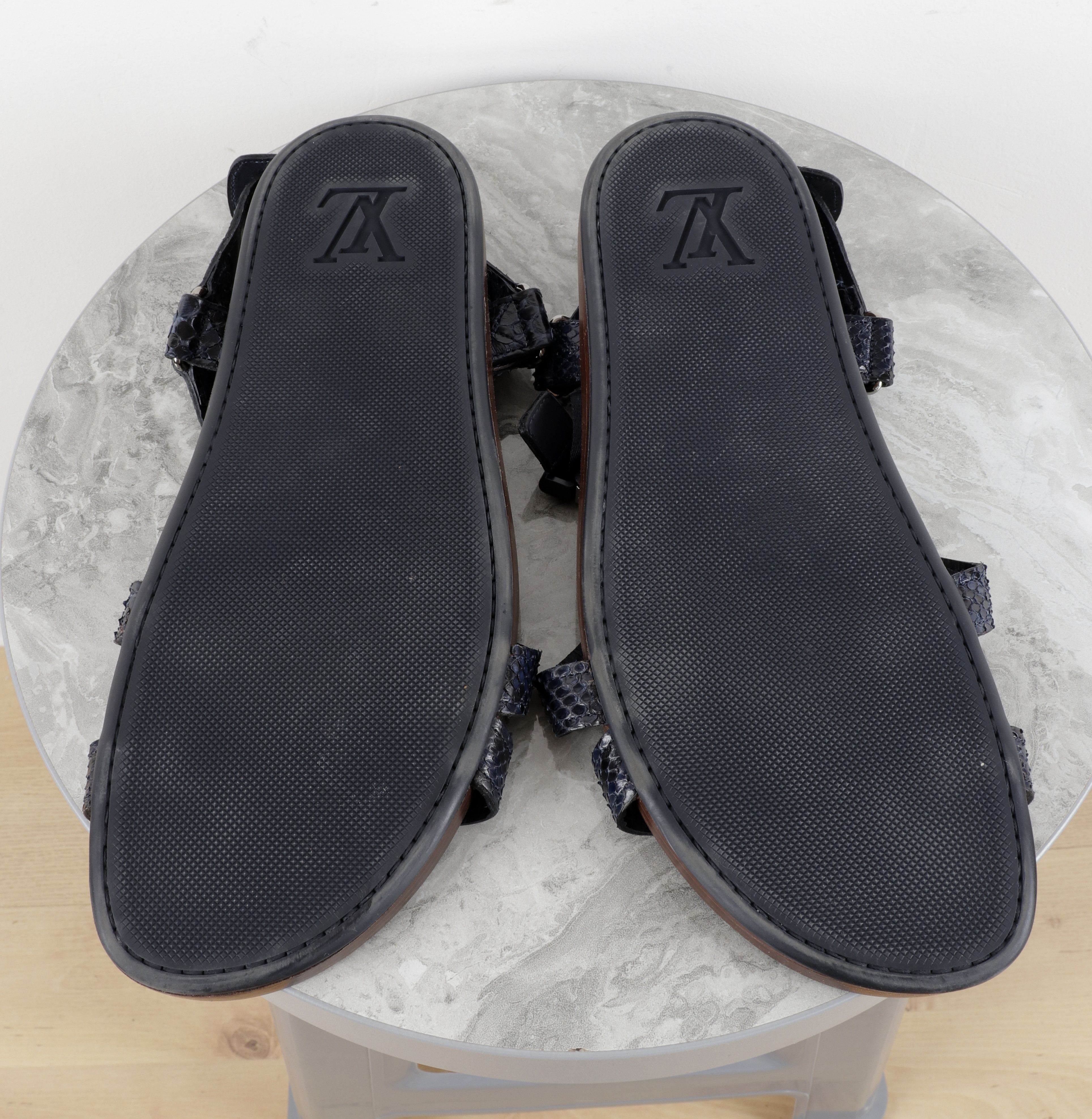 Louis Vuitton Louis Vuitton Blue Criss-Cross Sandals Size US 11.5 / EU 44-45 - 14 Thumbnail