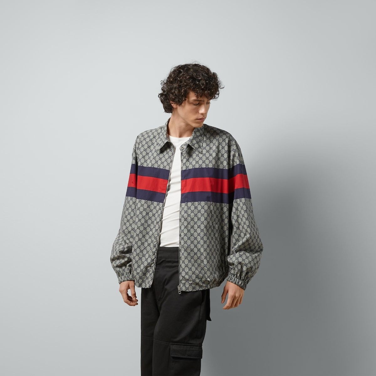 Gucci o1loc1c1225 770373 GG Print Cotton Jacket in Multicolor Size US L / EU 52-54 / 3 - 3 Thumbnail
