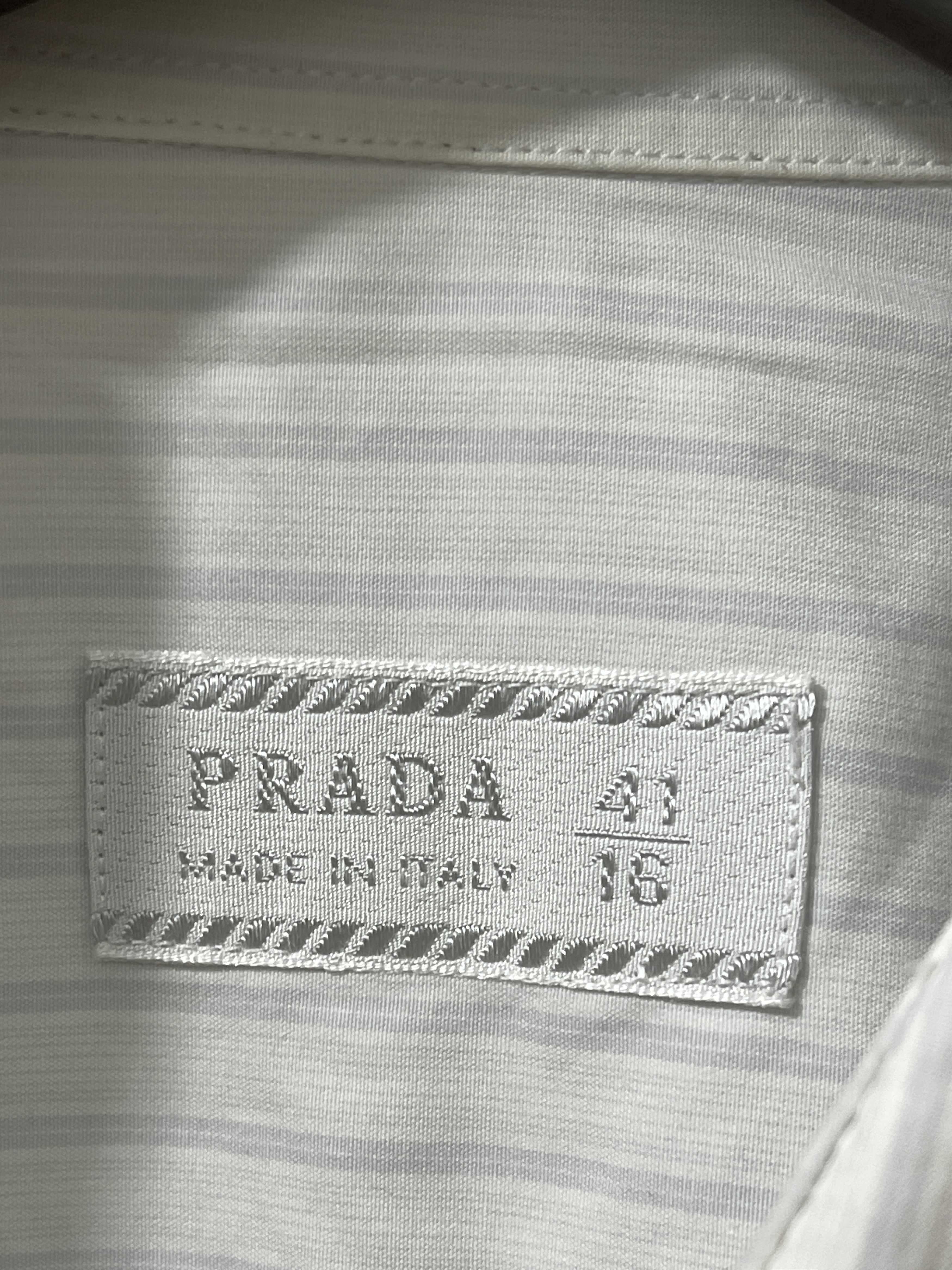 Prada Prada Italy White Button Up Formal Shirts Size US L / EU 52-54 / 3 - 4 Thumbnail