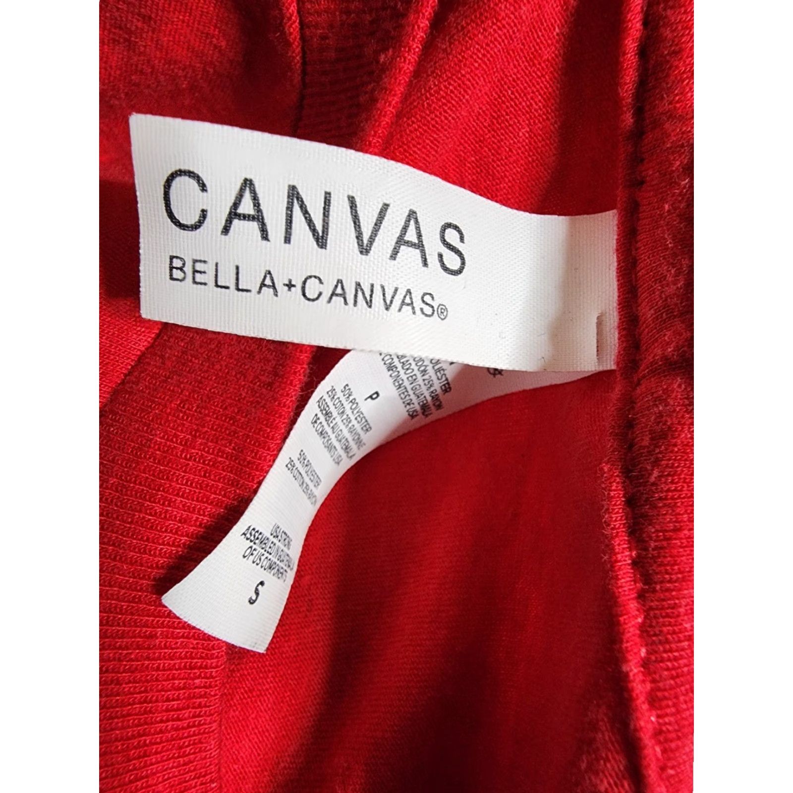 Vintage Womens S Canvas T-Shirt Crew Neck Short Sleeve Red Cotton Polyester Basic Winter 90s? Size S / US 4 / IT 40 - 5 Thumbnail