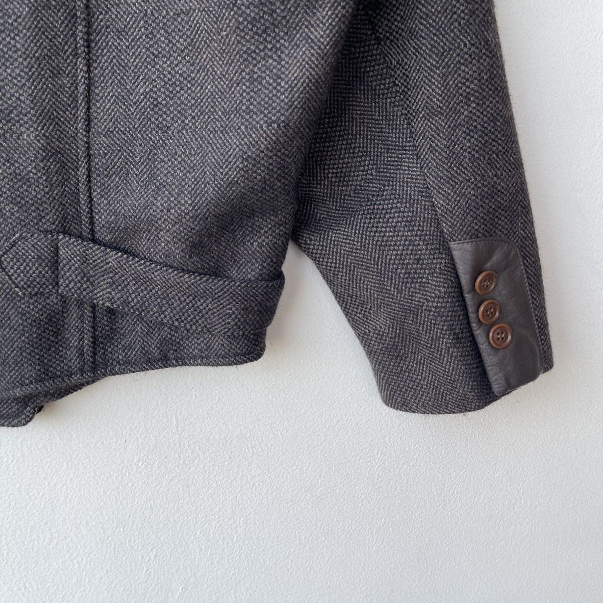 Vintage Olivier Massuger Paris Cropped Wool Herringbone Blouson Size US M / EU 48-50 / 2 - 9 Thumbnail
