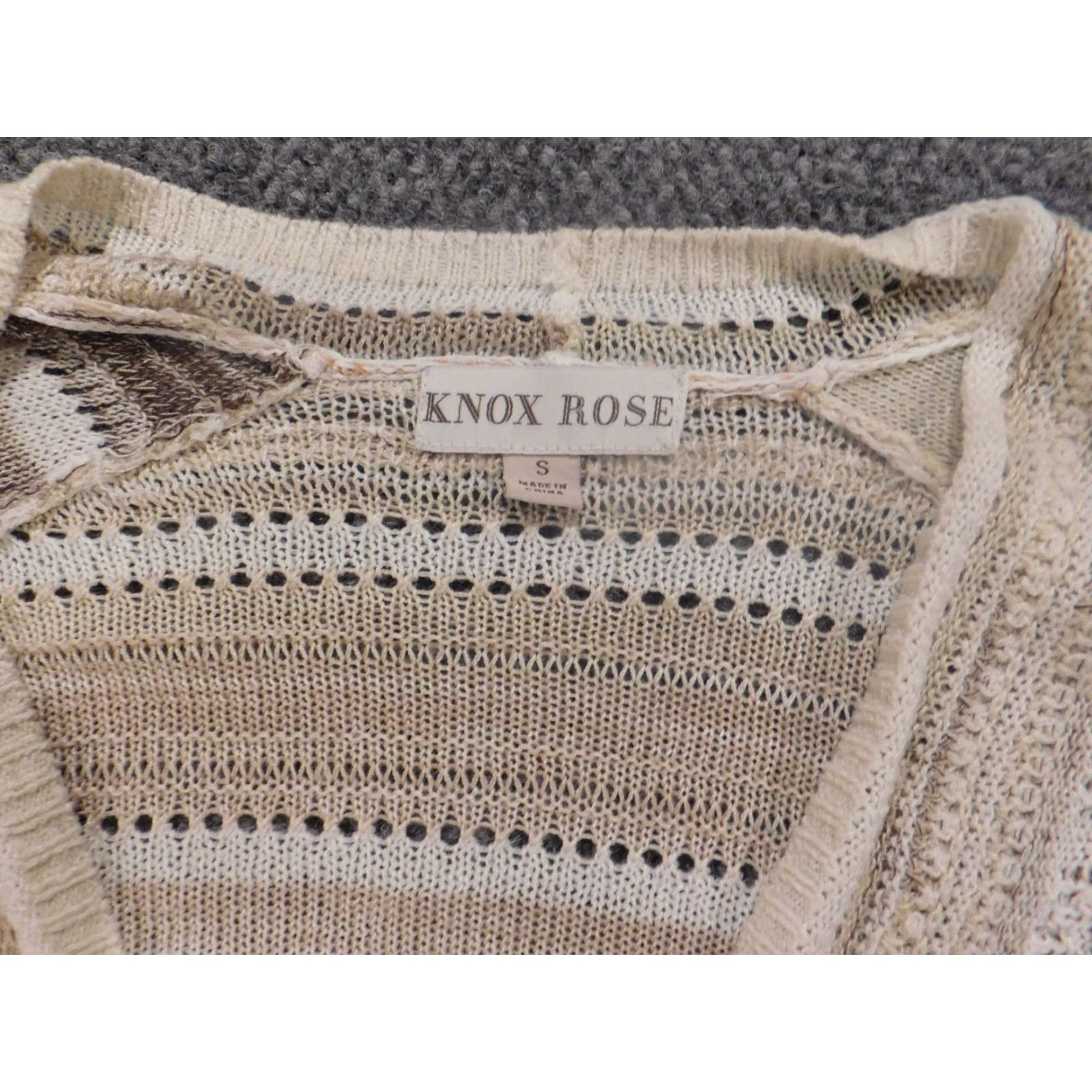 Vintage Knox Rose Womens Cardigan Sweater Small Beige Beige Cardigan Knit Size S / US 4 / IT 40 - 5 Thumbnail