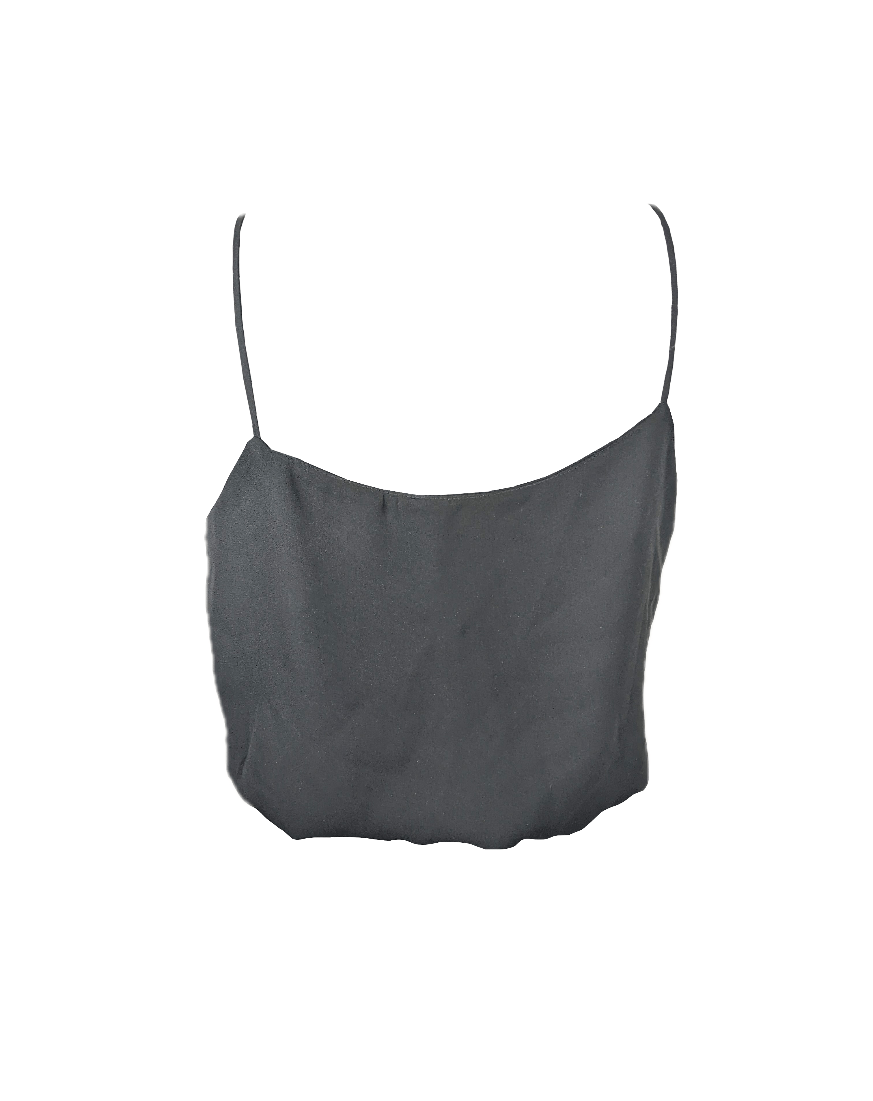 Vintage 1970's Black Cropped Cami Size M / US 6-8 / IT 42-44 - 4 Thumbnail