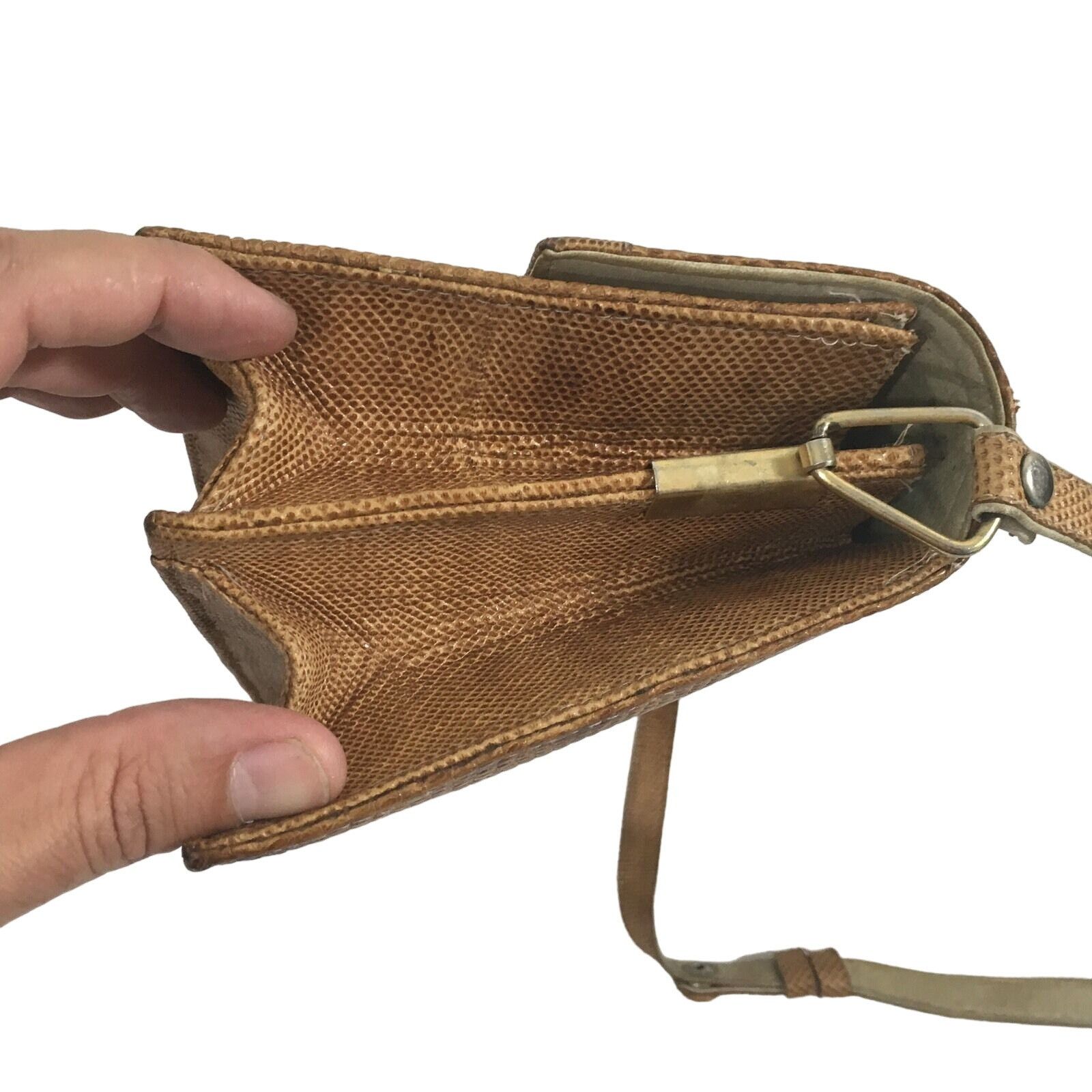 Other Vtg Small Brown Genuine LIZARD Iguana SKIN Clutch Purse Size ONE SIZE - 4 Thumbnail
