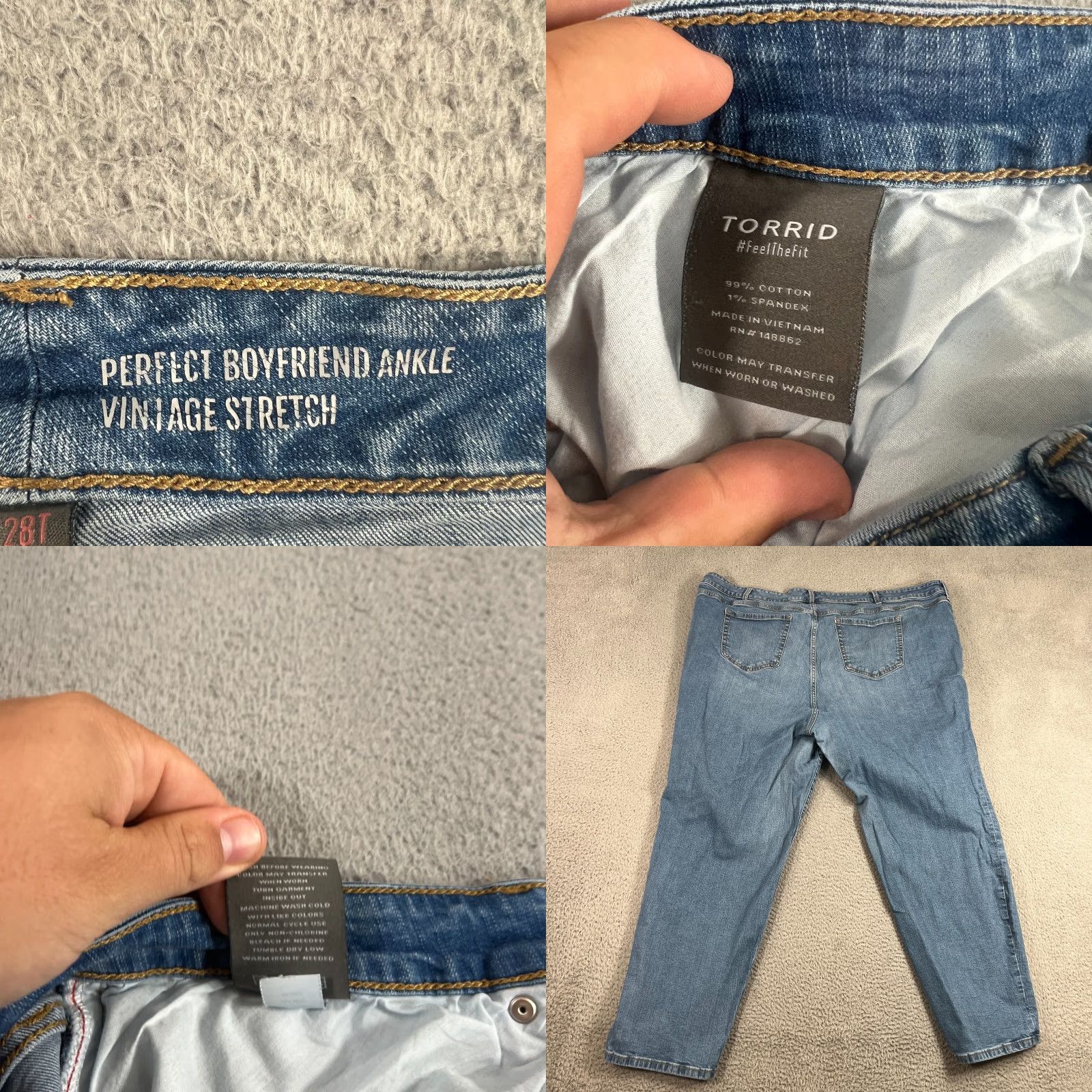 Torrid Torrid Jeans Womens 28T Blue Perfect Boyfriend Ankle Stretch Mid-Rise Size 28" / US 6 / IT 42 - 8 Thumbnail