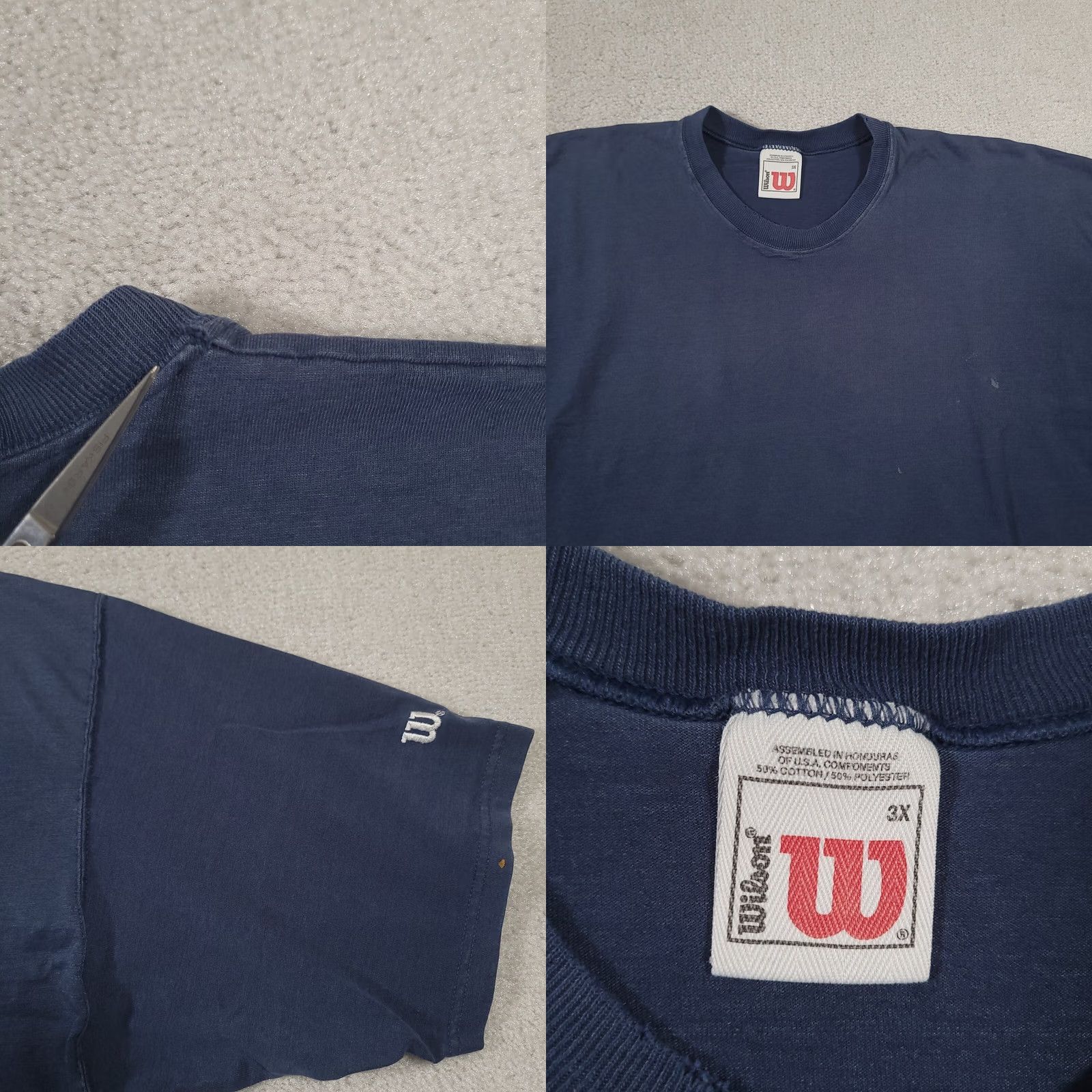 Wilson VINTAGE Wilson T-Shirt Blue 3X Big & Tall Men Short Sleeve 90s Logo Crew Neck Made In USA Size US XXL / EU 58 / 5 - 10 Thumbnail