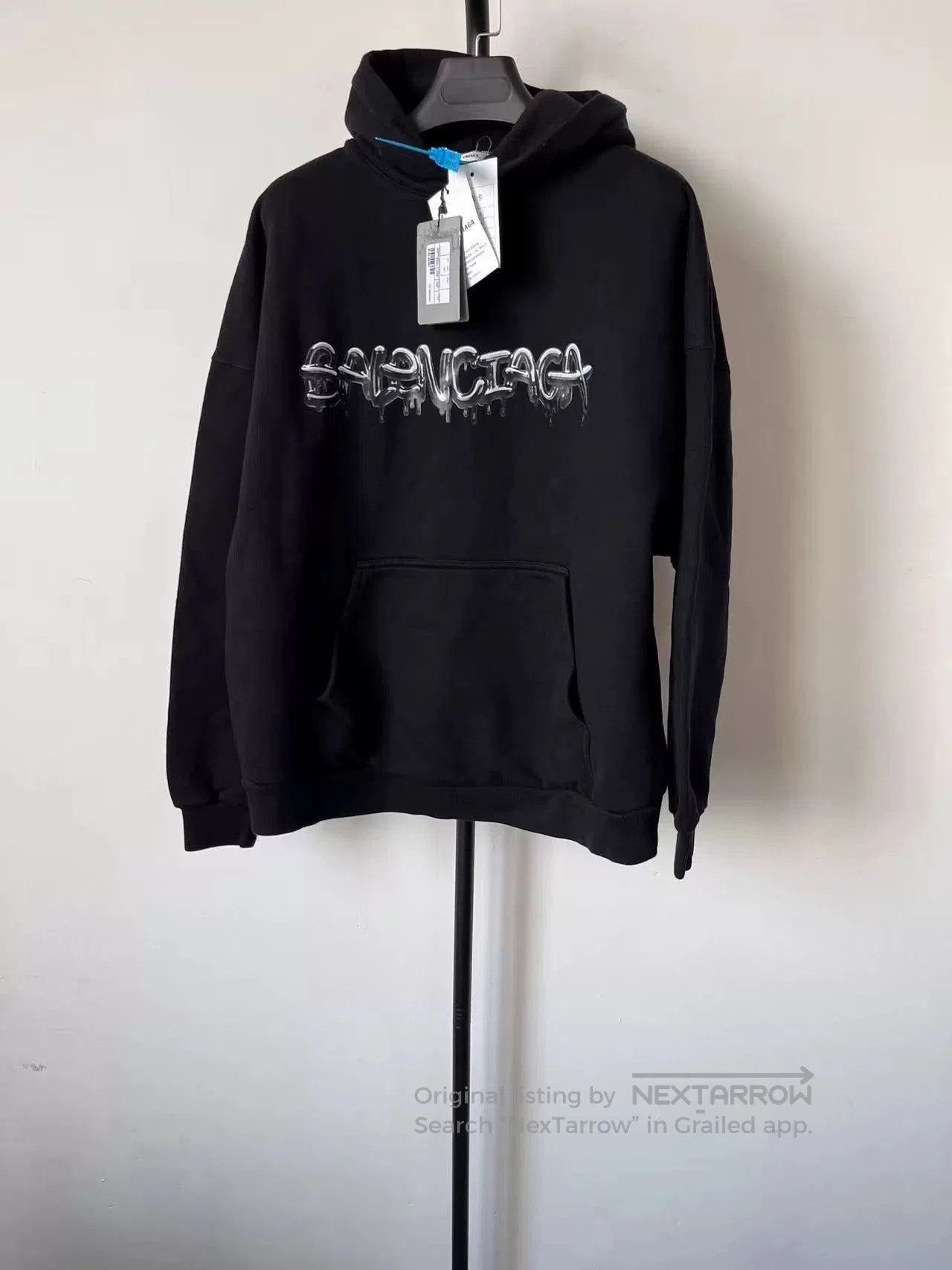 Balenciaga Balenciaga Black Logo Fleece Hoodie Men's. Size US M / EU 48-50 / 2 - 1 Thumbnail