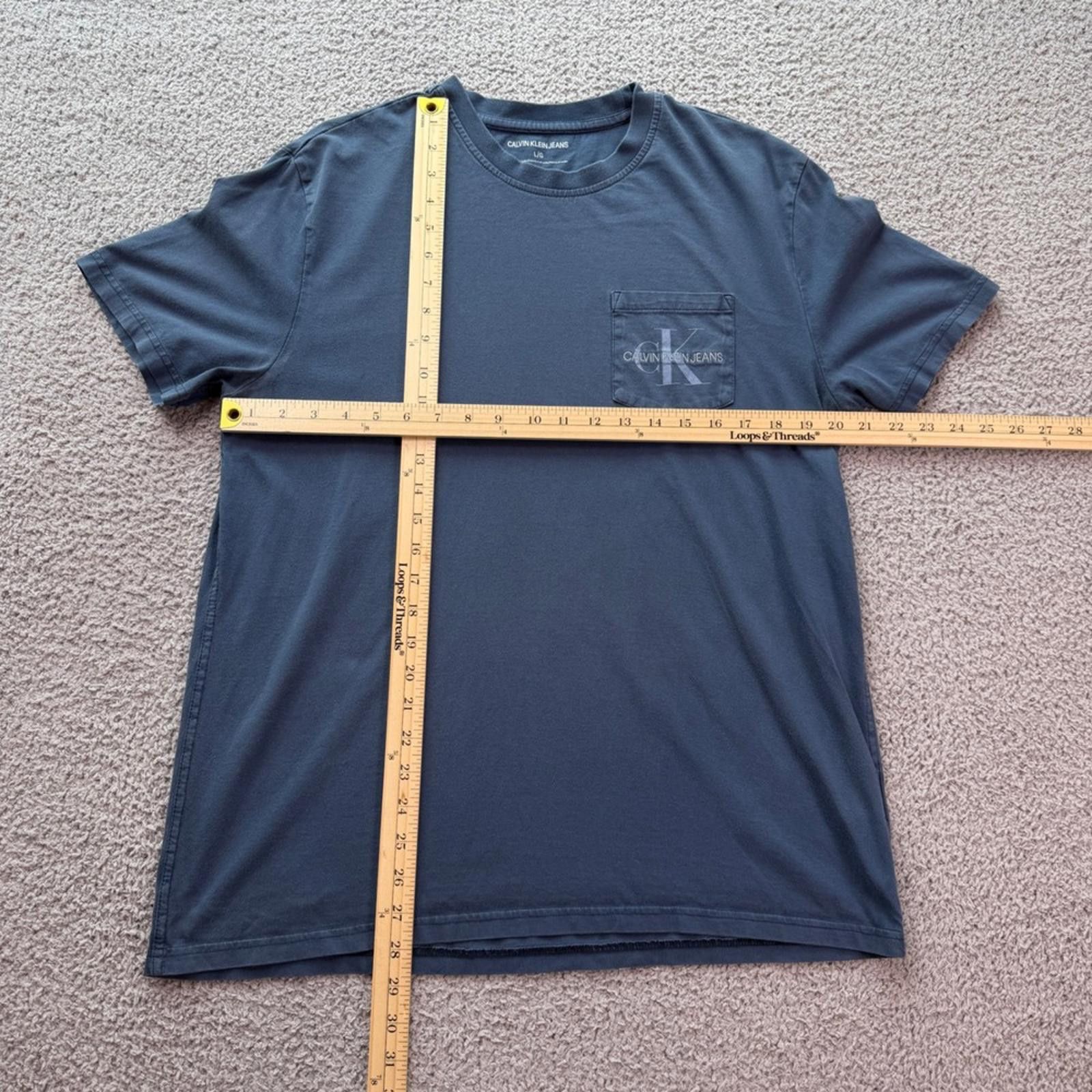 Other Calvin Klein Jeans Mens L Blue Pocket T-Shirt CK Logo Tee L Size US L / EU 52-54 / 3 - 3 Thumbnail