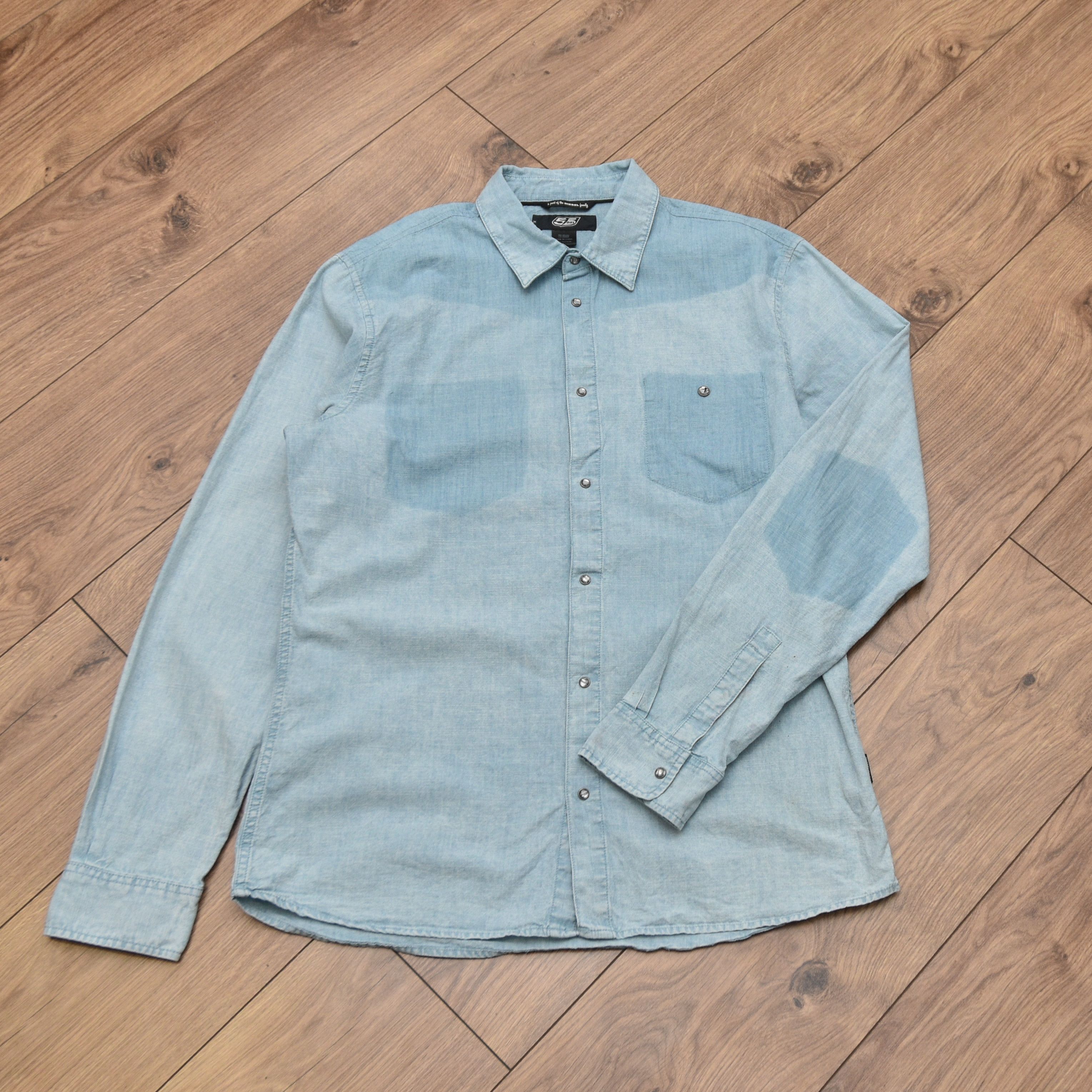 55DSL 90s 55 DSL distressed Diesel Very Rare Faded Denim Shirt Size US L / EU 52-54 / 3 - 8 Thumbnail