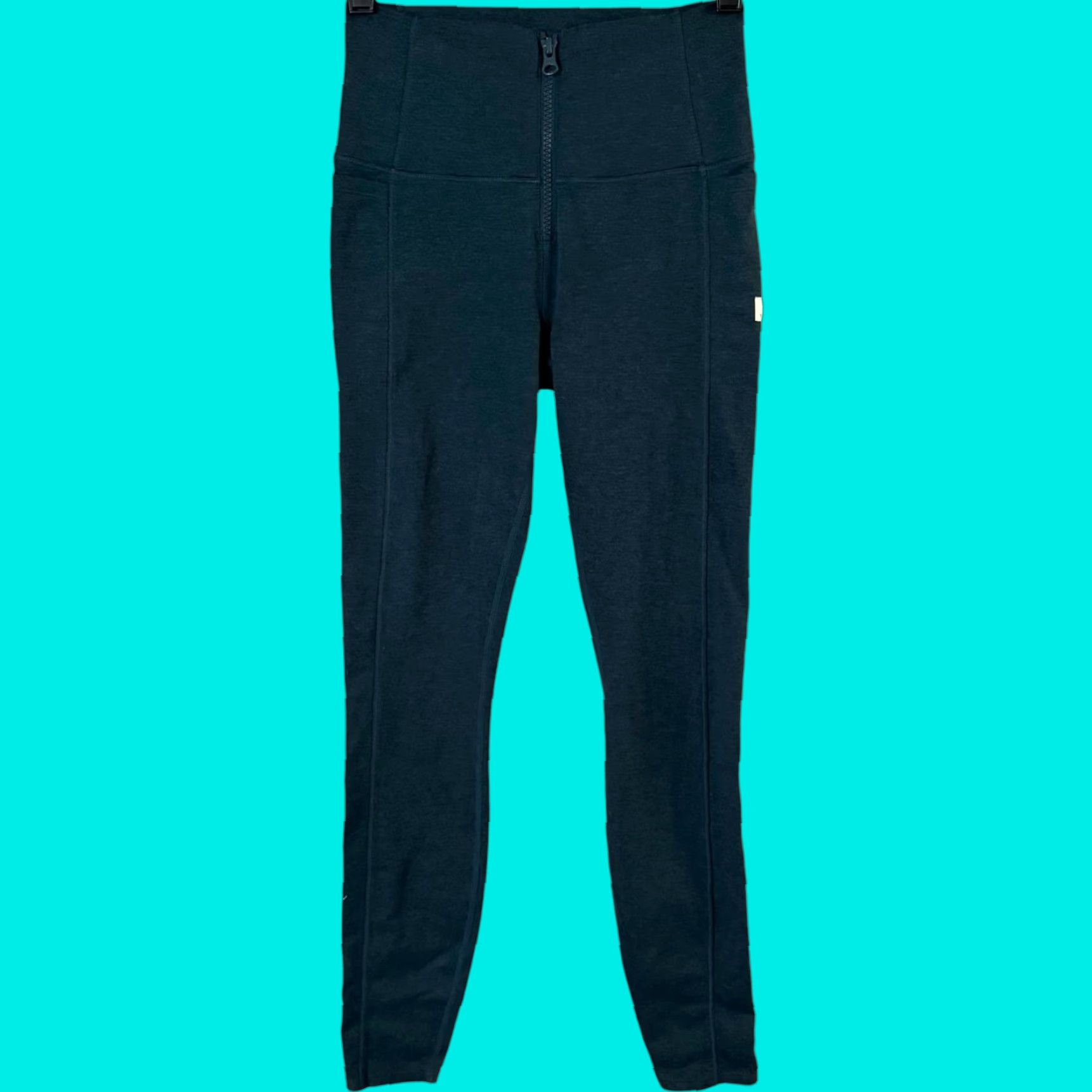 Vuori Vuori Zip-Front Granite Heathered Leggings Green Women's XS Athleticwear Gym Size 26" / US 2 / IT 38 - 1 Thumbnail