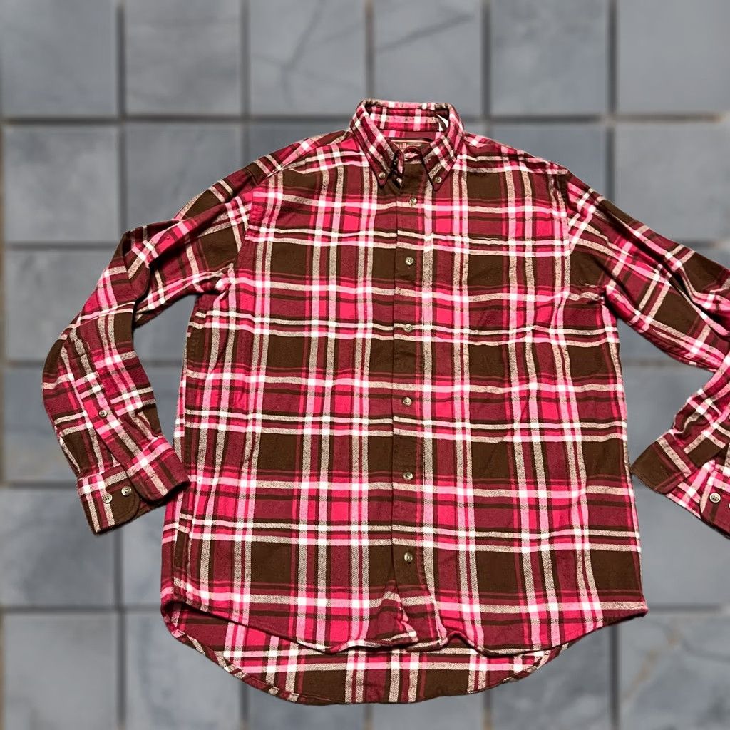Pinko Five Brother Flannel Shirt Medium Pink Plaid Long Sleeve Button Up Pocket Men Size US M / EU 48-50 / 2 - 1 Thumbnail