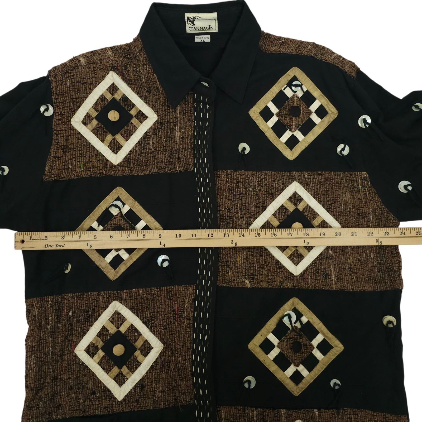 Other Yak Magik Jacket XL Quilted Patchwork Abstract Art To Wear Size XL / US 12-14 / IT 48-50 - 3 Thumbnail