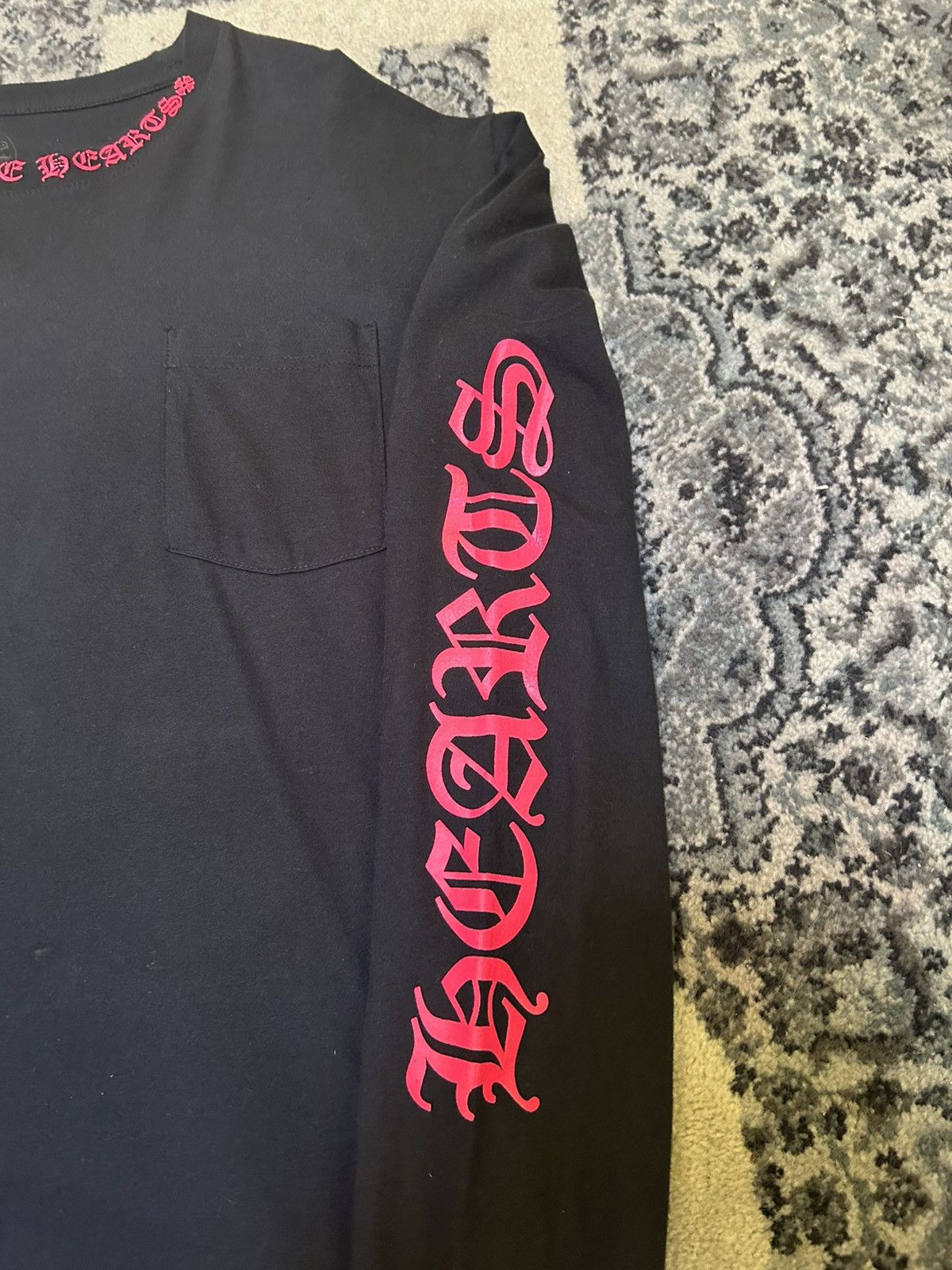 Chrome Hearts Chrome Hearts Pink Neck Logo Long Sleeve T-Shirt | Grailed