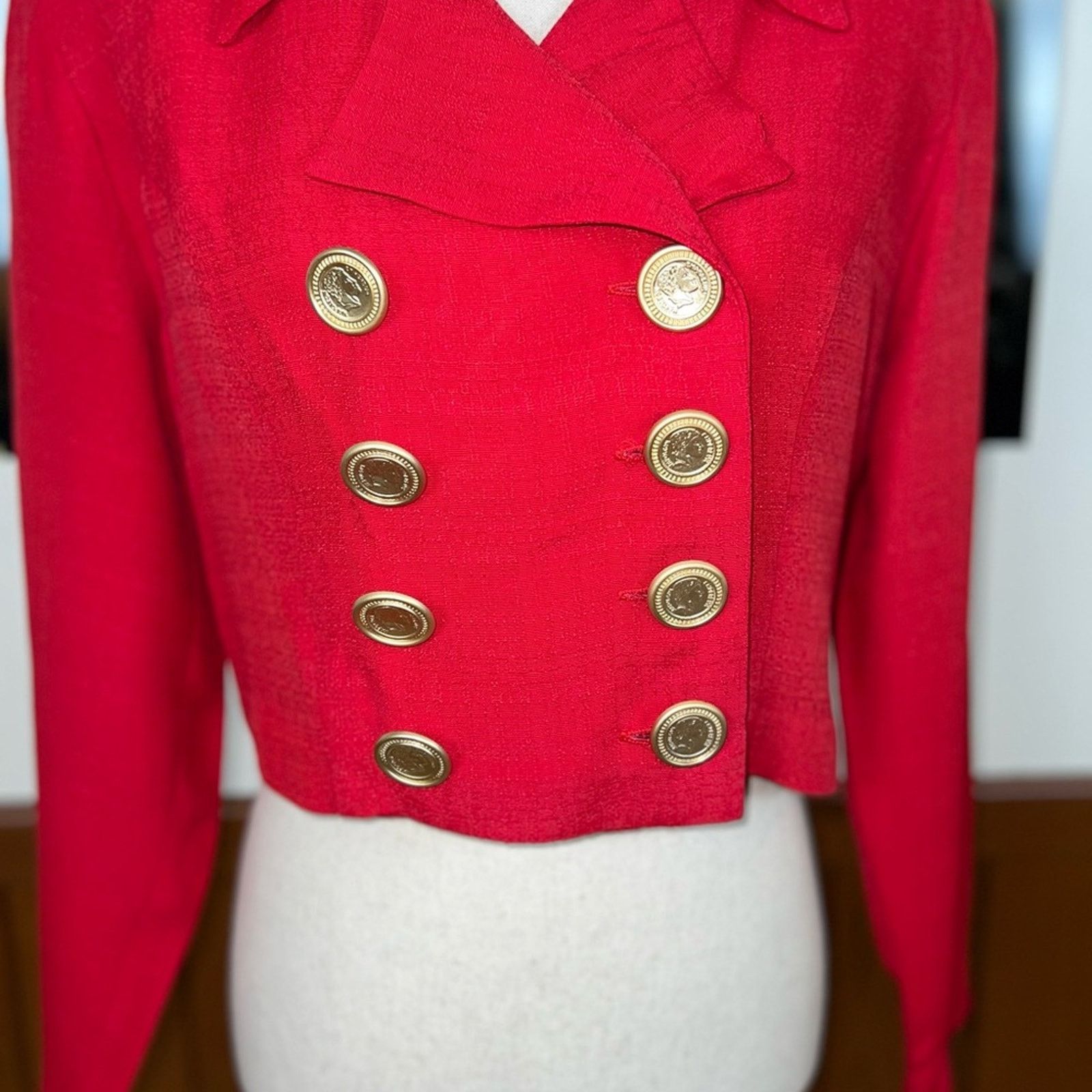 Vintage Fabulous NEW Vintage 1980s Marnie West Cropped Blazer! Size M / US 6-8 / IT 42-44 - 3 Thumbnail