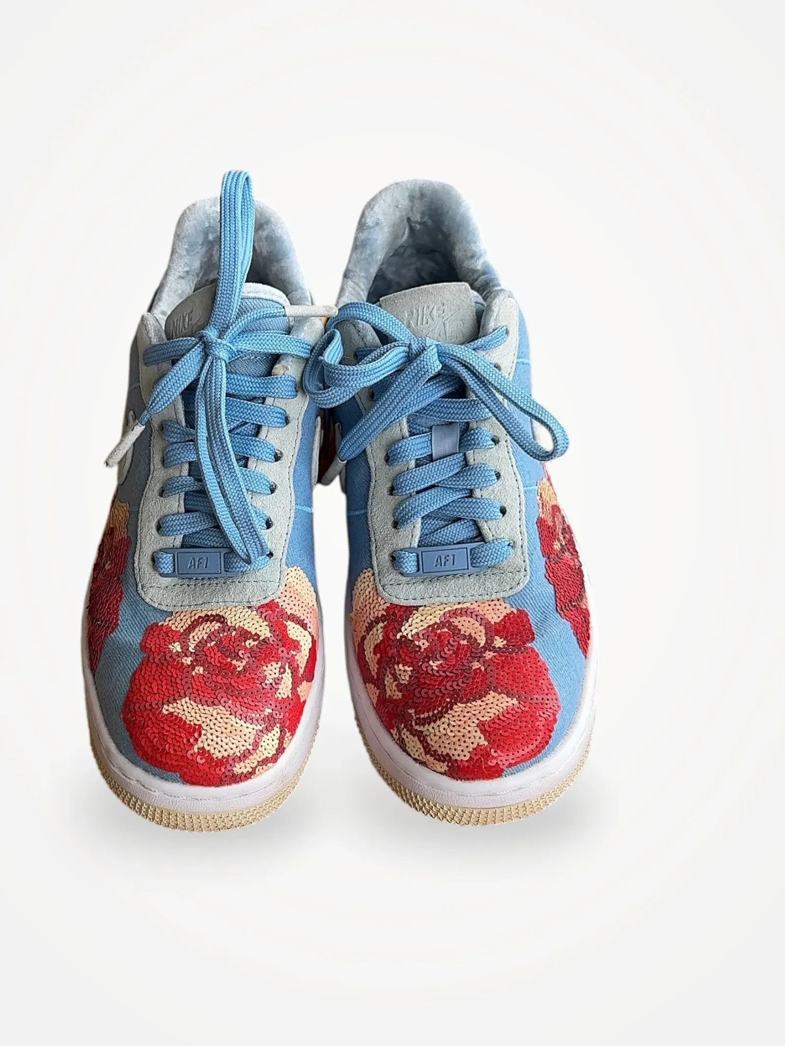 Nike Nike Air Force Nike Air Force Floral Sequin Sneakers Size US 8 / IT 38 - 1 Thumbnail