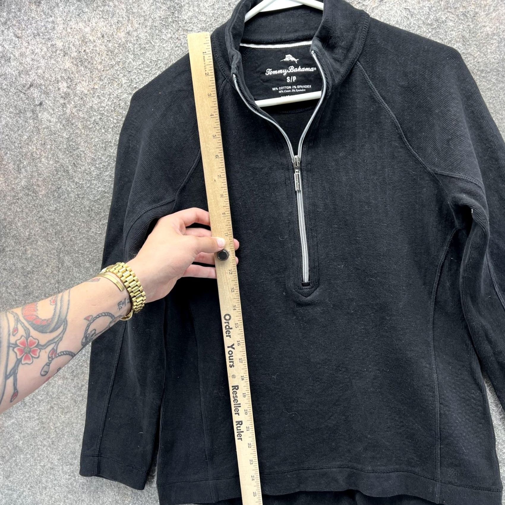 Tommy Bahama VINTAGE Tommy Bahama Sweater Womens Small Black Half Zip Pullover Cotton Blend Top Size S / US 4 / IT 40 - 7 Thumbnail