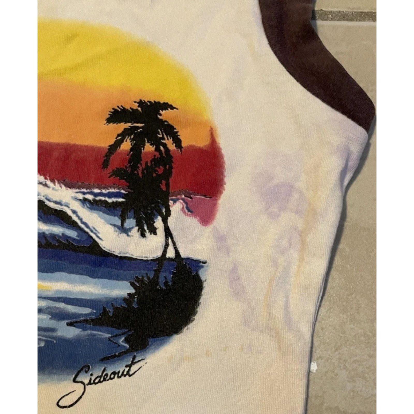 Quiksilver VINTAGE Sideout Shirt S Beach Surf Skate Grunge 90s Y2K White Sleeveless Size S / US 4 / IT 40 - 6 Thumbnail