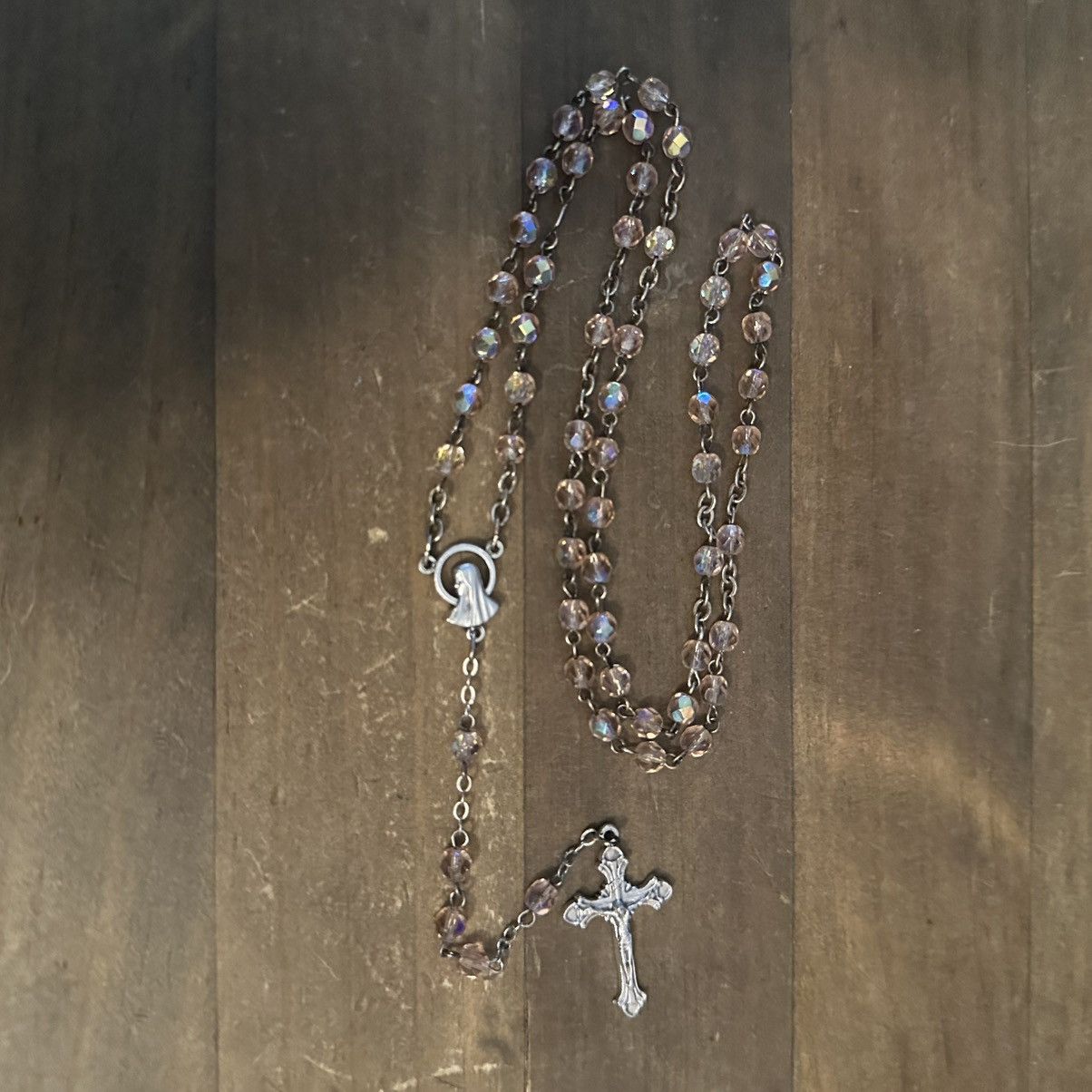 Vintage Vintage pink Aurora Borealis crystal rosary Size ONE SIZE - 2 Thumbnail