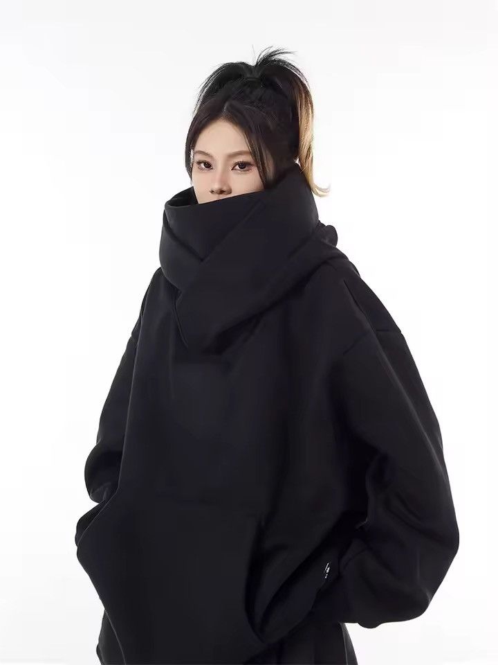 Japanese Brand Cowl Neck Techwear Hoodie - Avant-Garde High Collar Hoodie Size US M / EU 48-50 / 2 - 2 Thumbnail