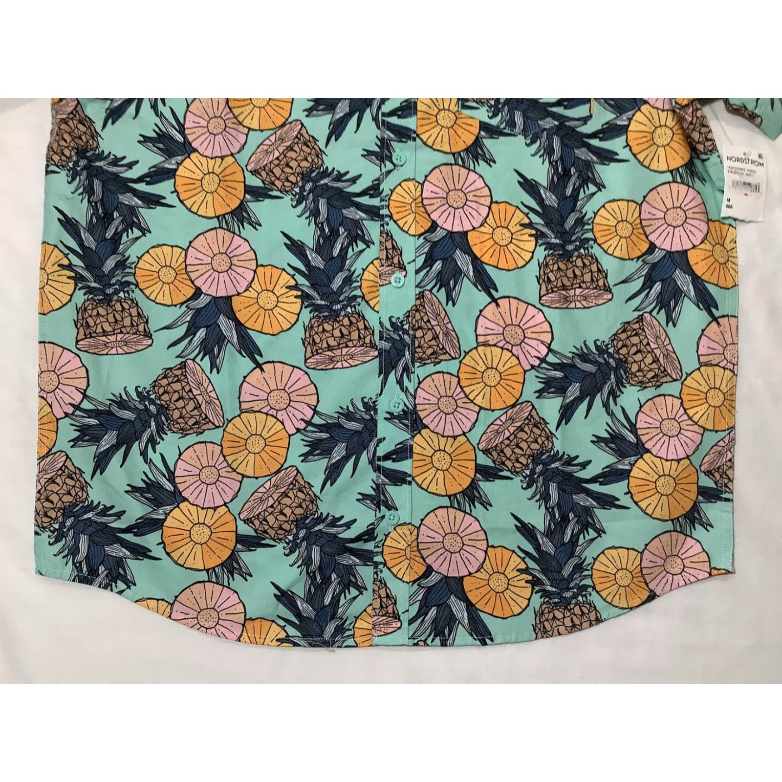 Hurley Hurley Shirt Mens Medium Aqua Tropical Mist Pineapple Print Button Front Casual Size US M / EU 48-50 / 2 - 3 Thumbnail