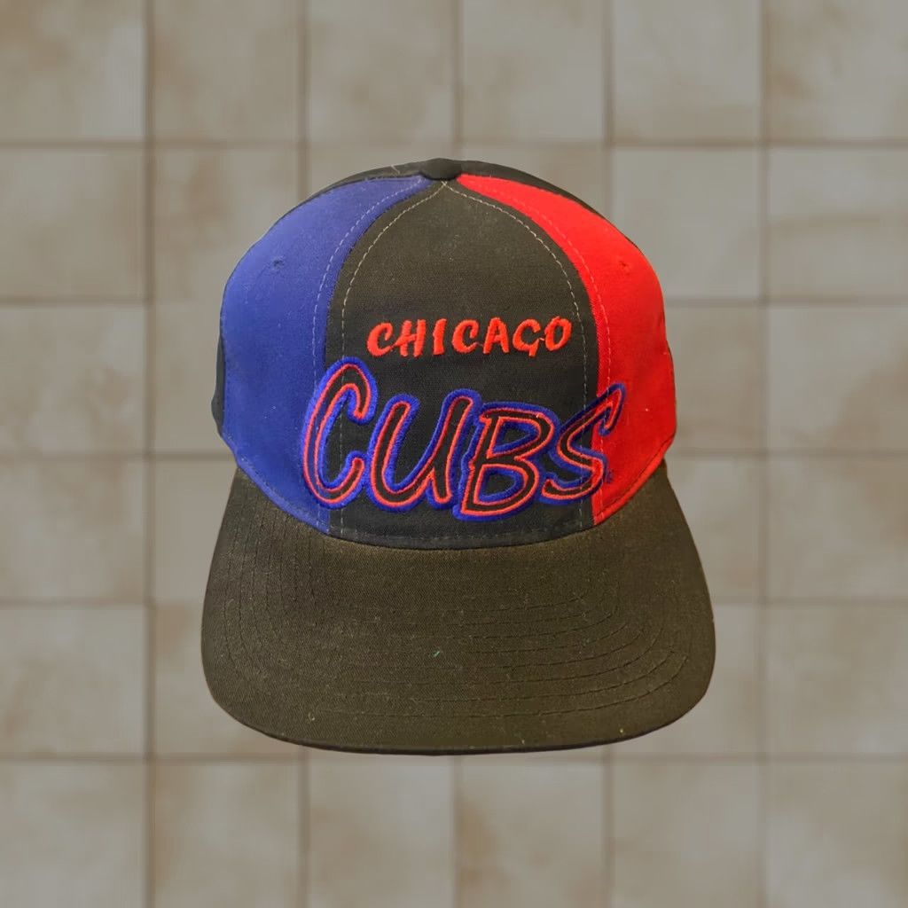 Starter VINTAGE Starter Chicago Cubs Pinwheel Snapback Hat Baseball Cap RARE White Adjustable Men Mens Cap Size ONE SIZE - 1 Thumbnail
