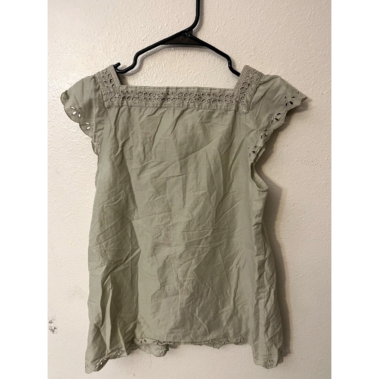 Loft VINTAGE Loft Women's Blouse Sleeveless Square Neck Cotton Gray Size 4 Adult Clothing Size S / US 4 / IT 40 - 2 Thumbnail