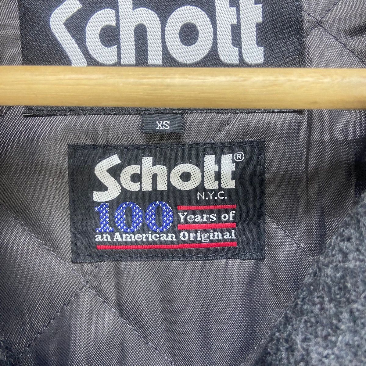 Schott Schott Double Collar Biker Wool Jacket Size US XXS / EU 40 - 18 Thumbnail