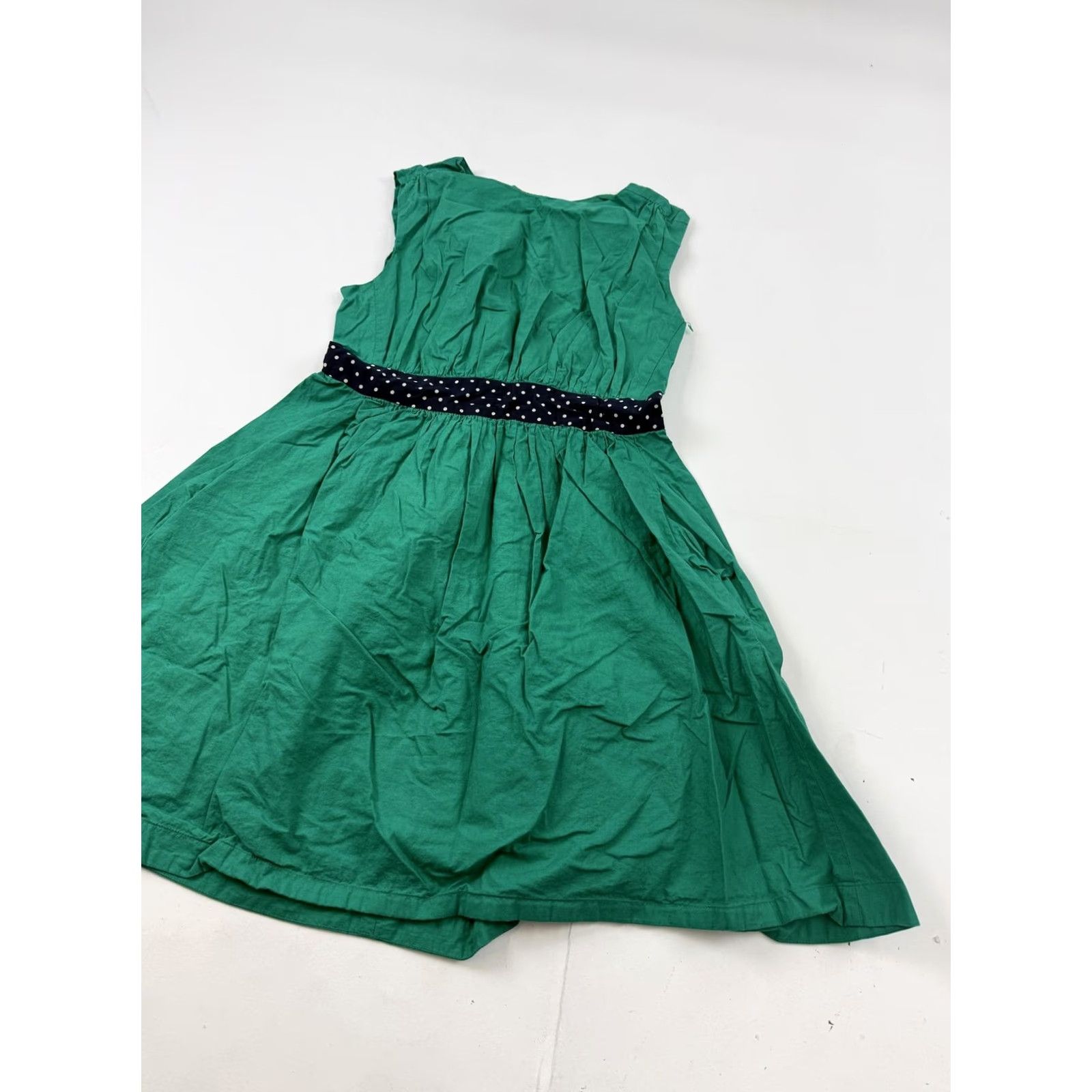 Vintage VINTAGE? No - Emily and Fin Dress Womens Small Green Polka Dot Waist Fit & Flare Cotton Size S / US 4 / IT 40 - 3 Thumbnail