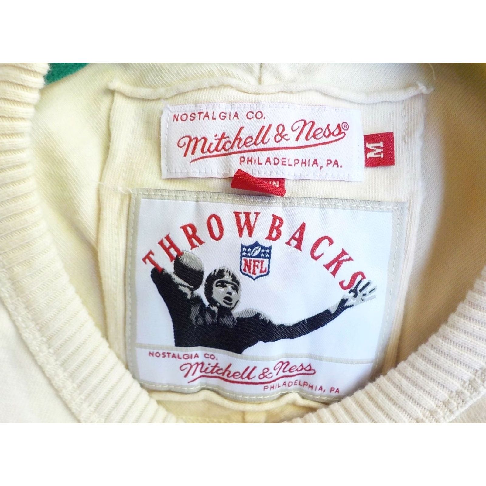 Mitchell & Ness VINTAGE Mitchell & Ness NY JETS Sweater Ivory/Green M 100% Cotton Crewneck Fangear Mens Size US M / EU 48-50 / 2 - 5 Thumbnail