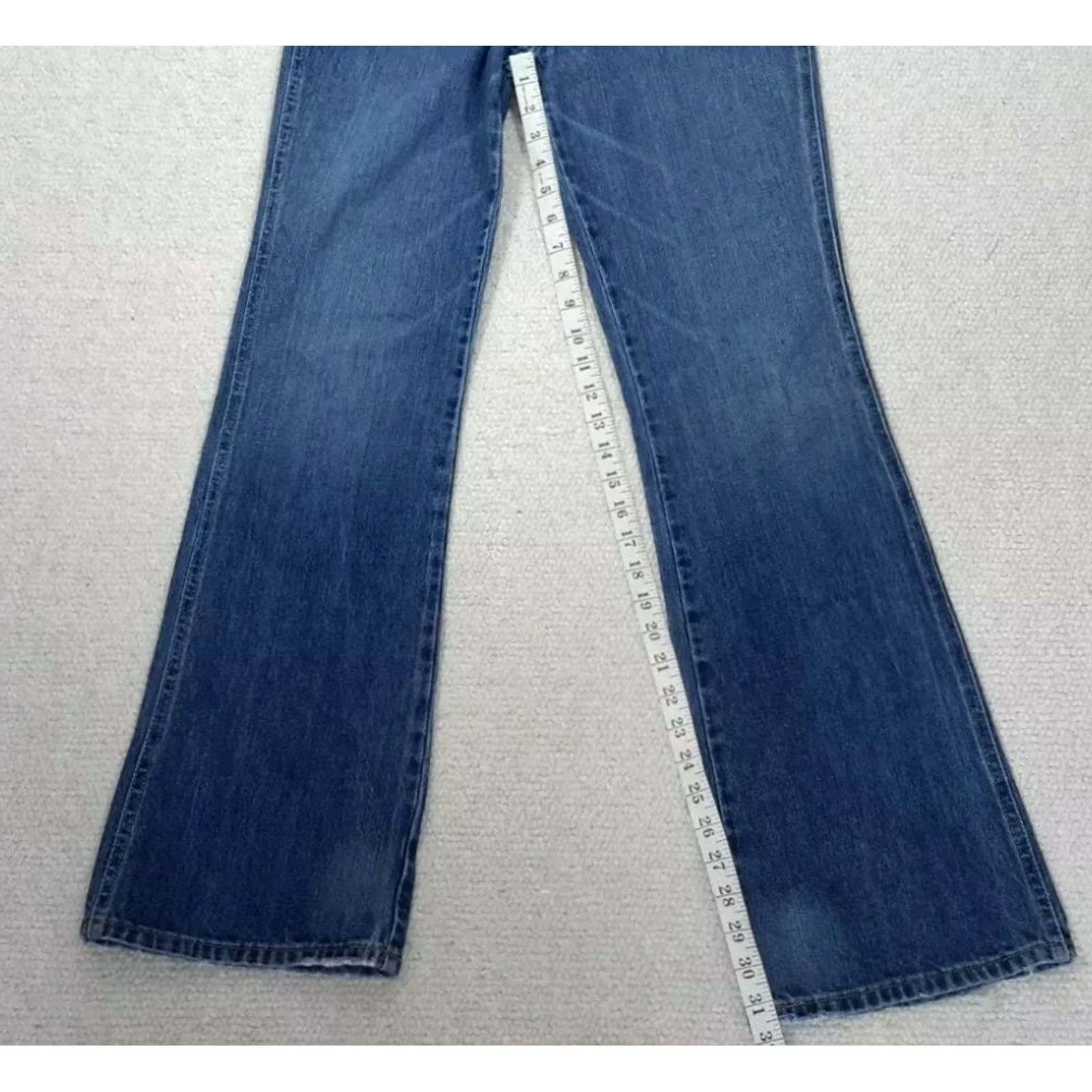 American Eagle Outfitters VINTAGE American Eagle Outfitters Favorite Flare Jeans Women's Size 2 Regular 28 in Denim Blue Cotton Embroidered 31 in Inseam Size 26" / US 2 / IT 38 - 3 Thumbnail