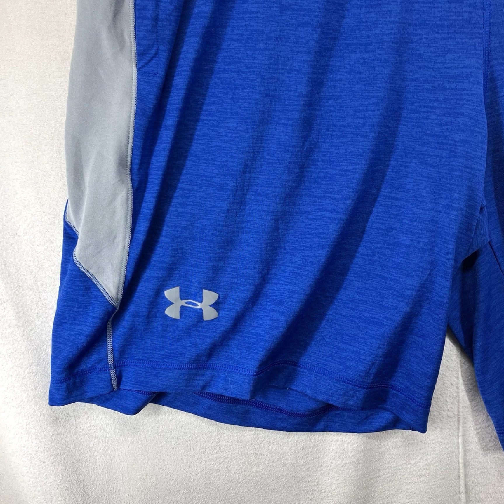 Under Armour Under Armour Mens Shorts 2XL Loose Fit HeatGear Blue Gray Pockets Elastic Waist Drawstring Athletic Casual Sports M 40x9 Size US 39 - 5 Thumbnail