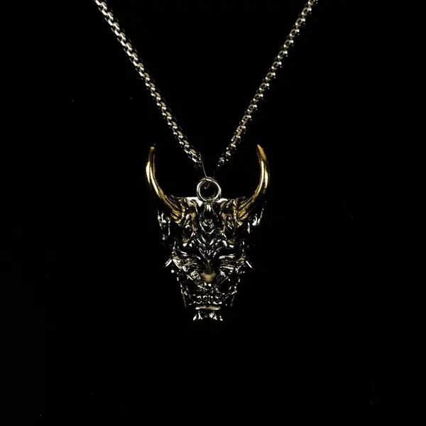 Jewelry Demon Pendant Necklace Punk Chain Size ONE SIZE - 8 Thumbnail