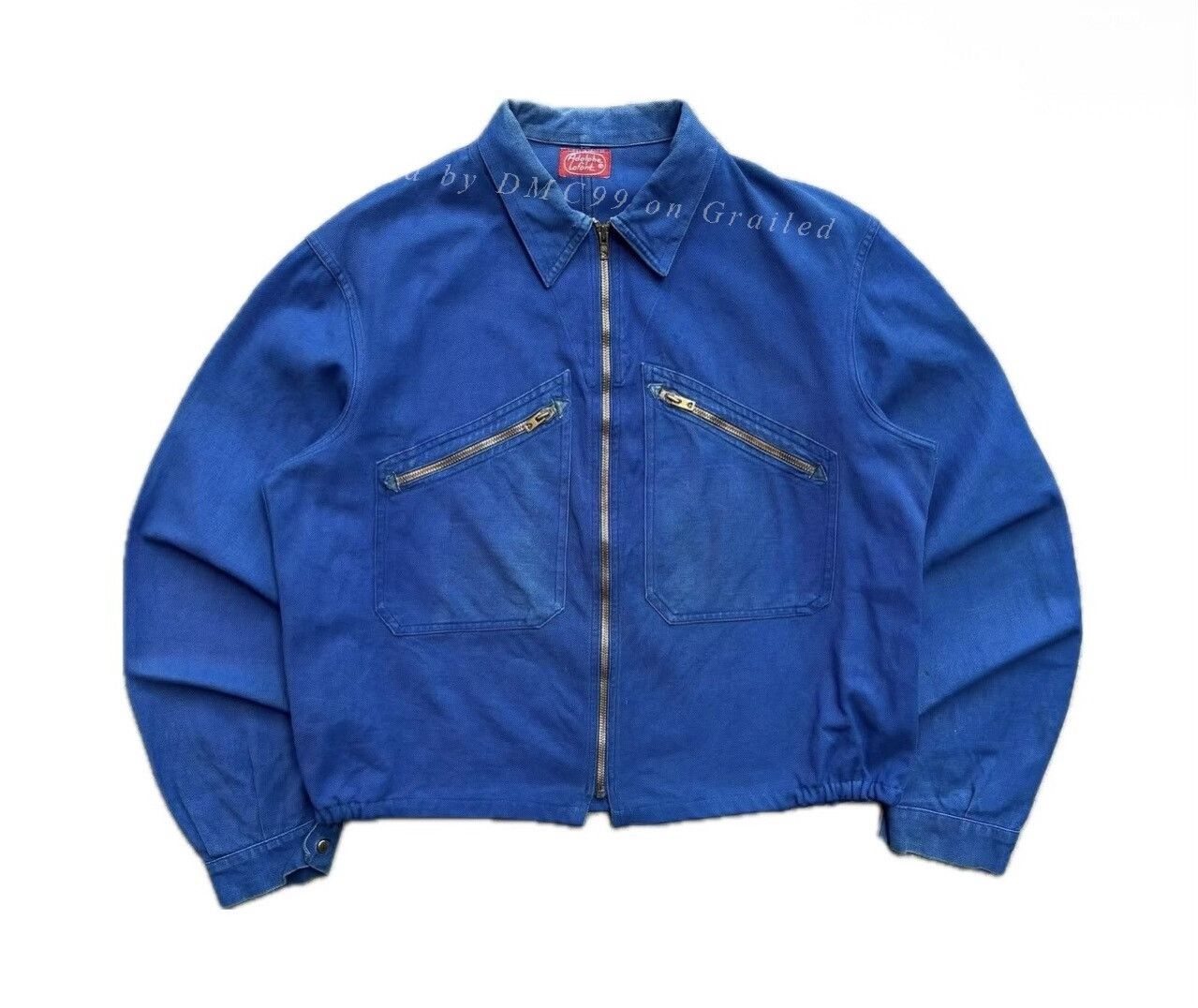 Vintage 1970s Adolphe Lafont French Blue Twill Cyclist Jacket Size US M / EU 48-50 / 2 - 1 Thumbnail