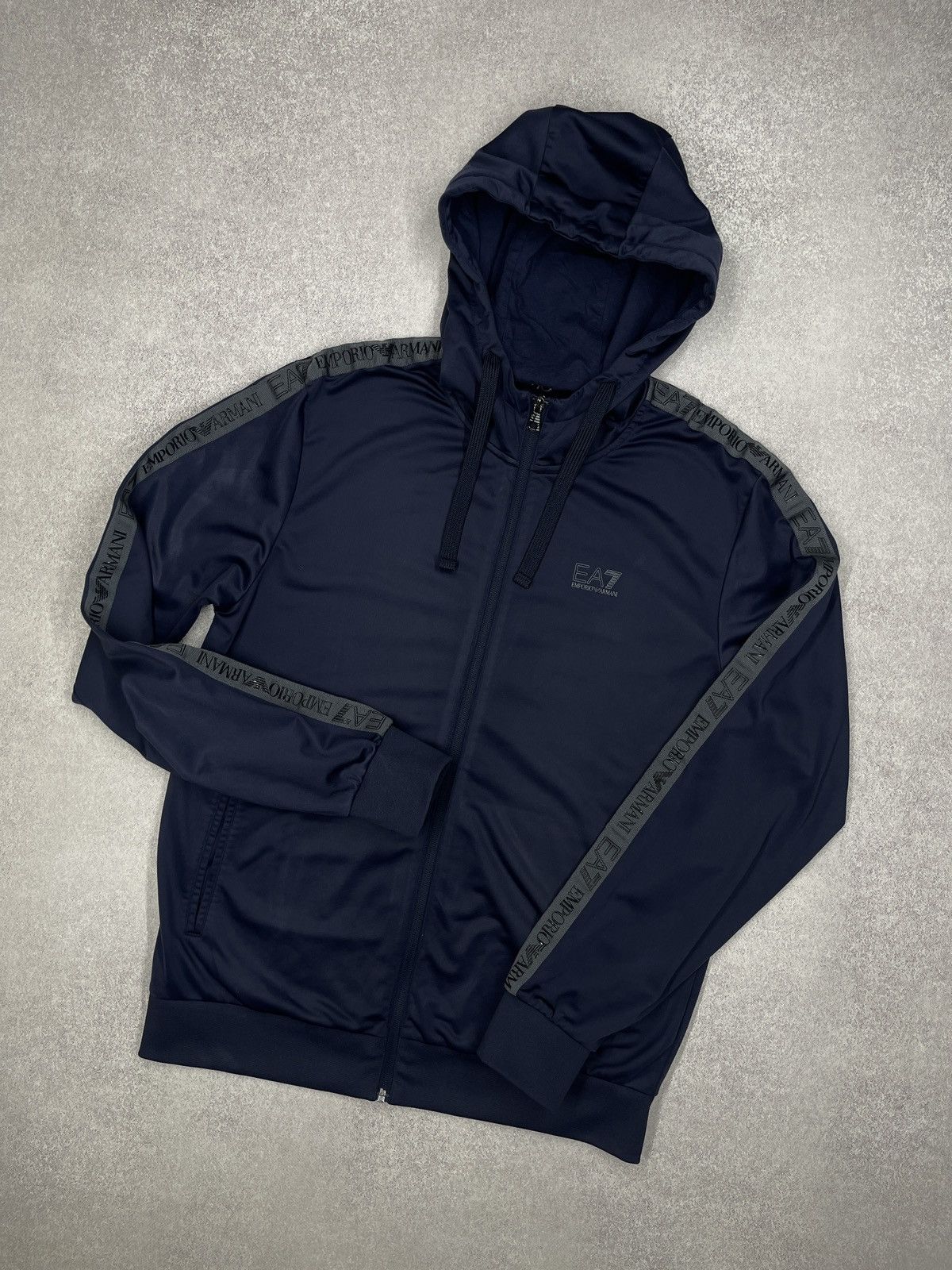 Armani Exchange × Emporio Armani × Giorgio Armani Mens Emporio Armani Zip Hoodie Navy Lampas Size L Size US L / EU 52-54 / 3 - 1 Thumbnail