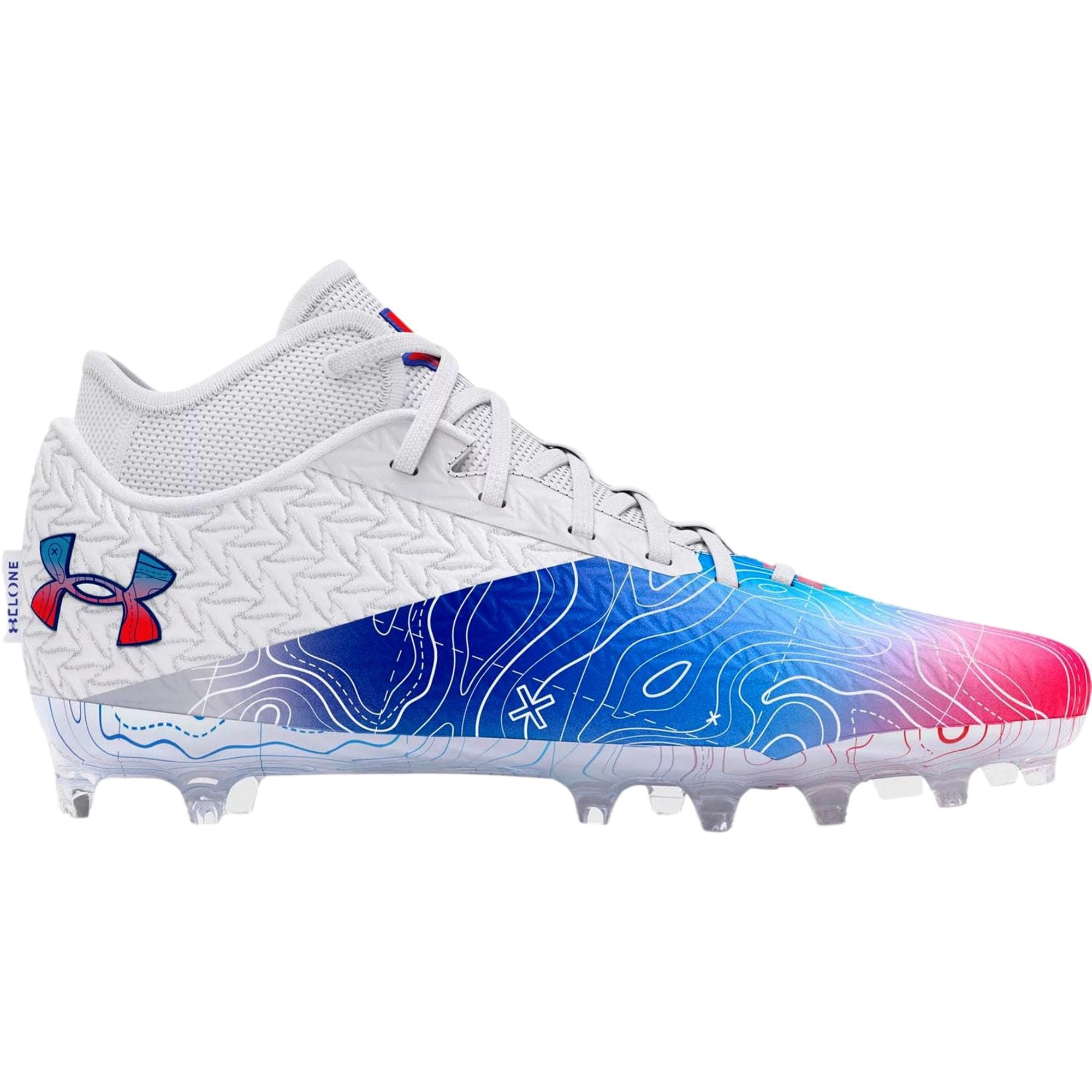Under Armour Spotlight Clone 4 MC TX White / Blue 3027295-100 Size US 9 / EU 42 - 1 Thumbnail