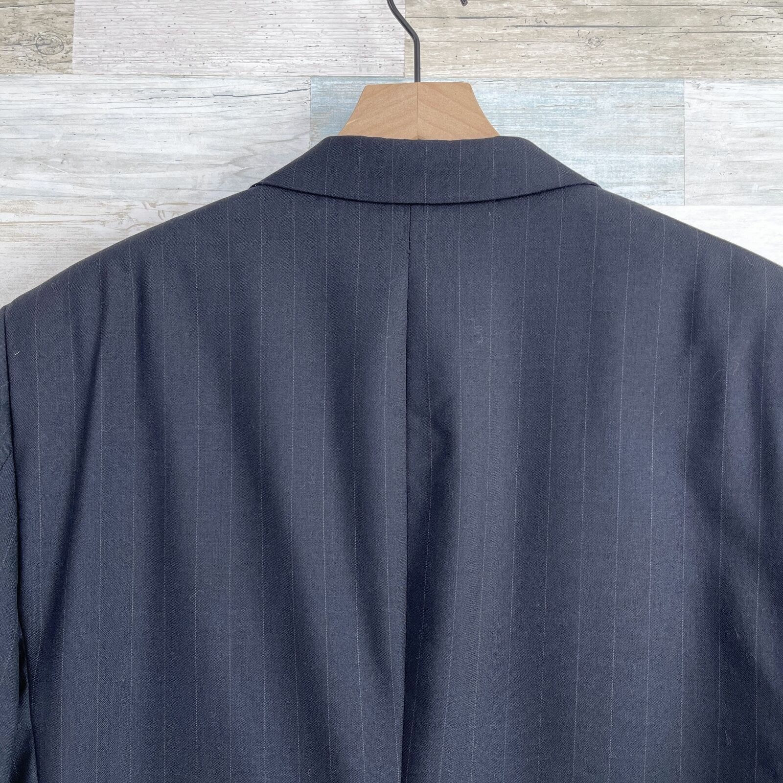 Jos. A. Bank Jos A Bank Striped Wool Suit Navy Blue Two Button Mens 40L Size 40L - 7 Thumbnail